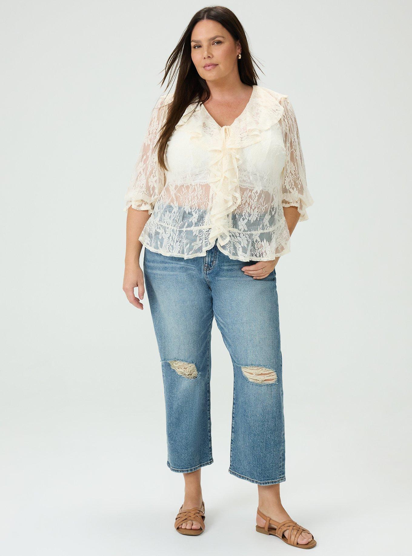 Plus Size High-Rise Straight Ankle Jean, AMERICANO, hi-res