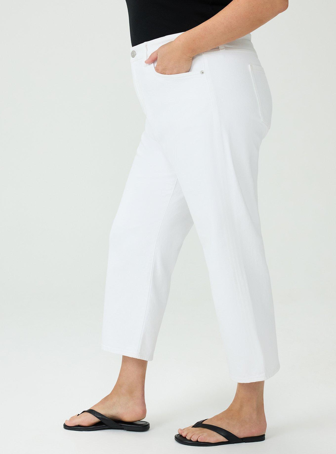 Plus Size High-Rise Straight Ankle Jean, NEW WHITE, alternate