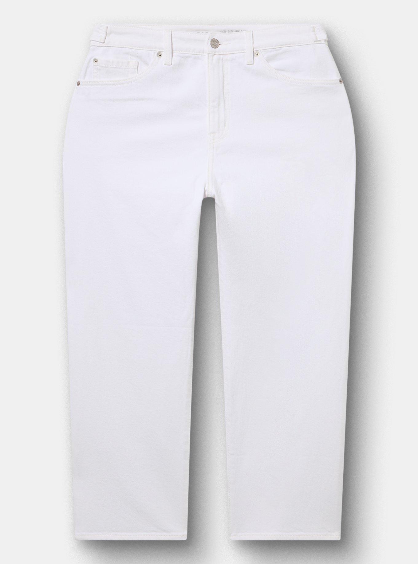 Plus Size High-Rise Straight Ankle Jean, NEW WHITE, flat