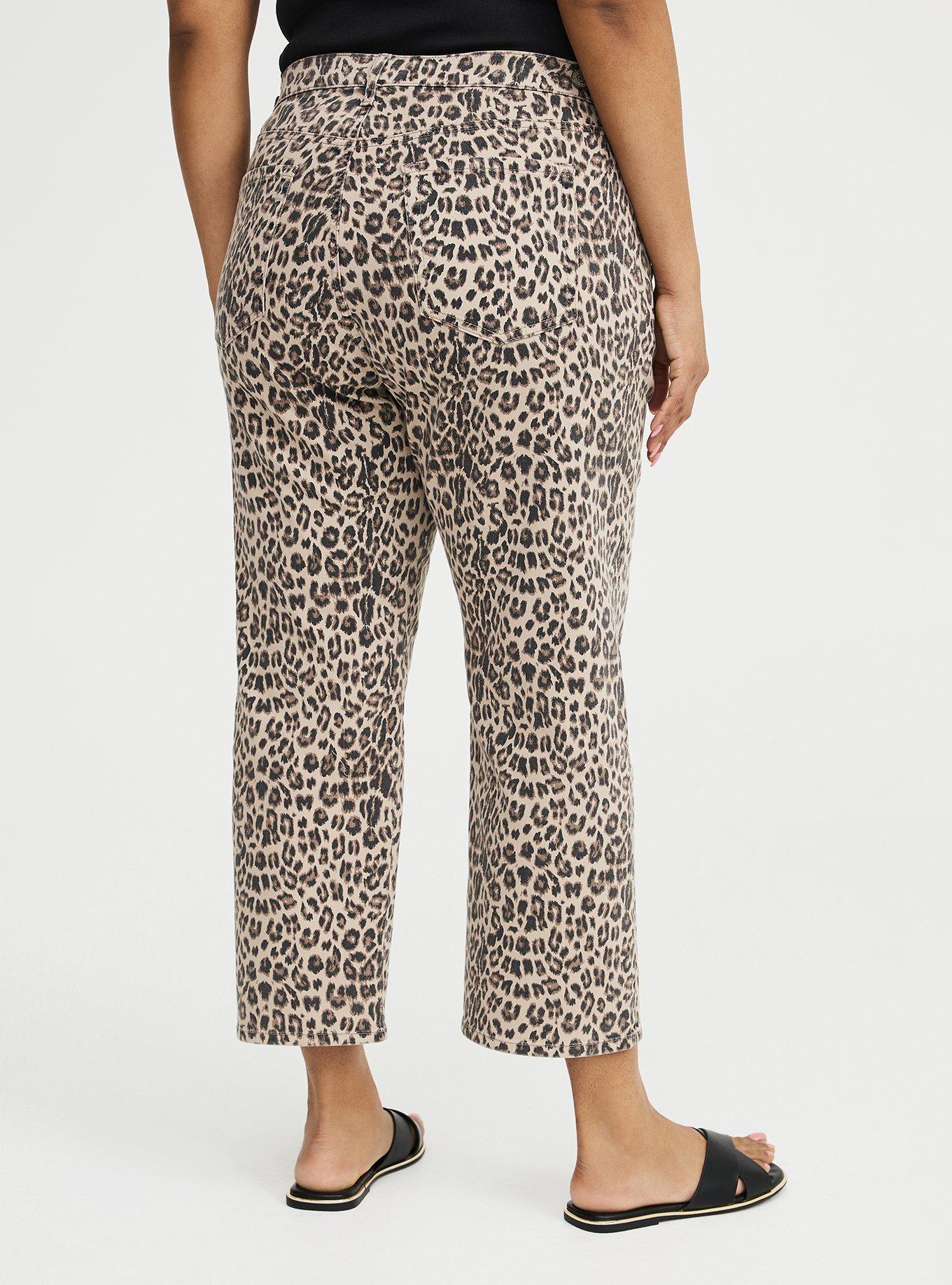 High-Rise Straight Ankle Jean, TAN LEOPARD, alternate