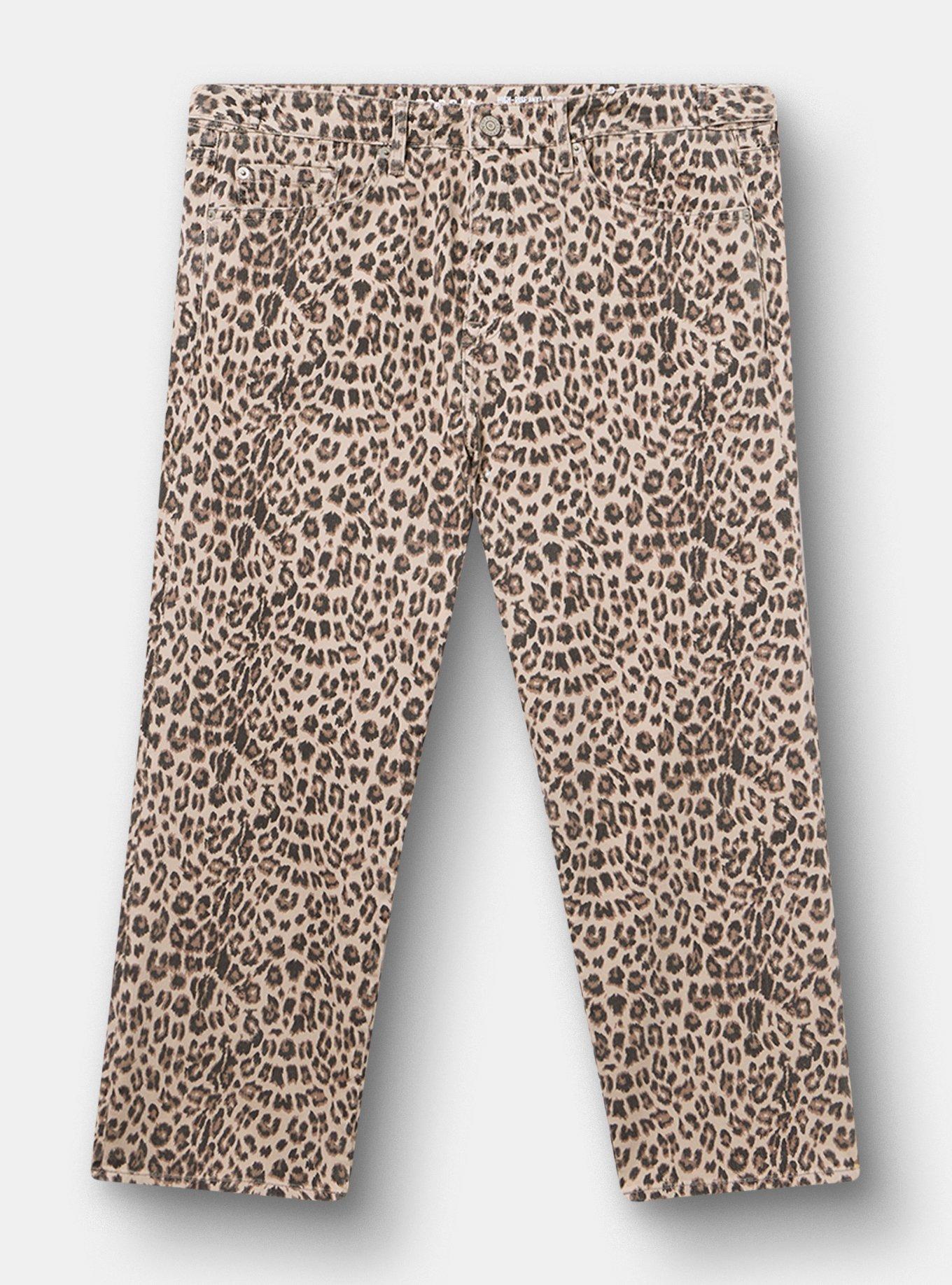High-Rise Straight Ankle Jean, TAN LEOPARD, hi-res