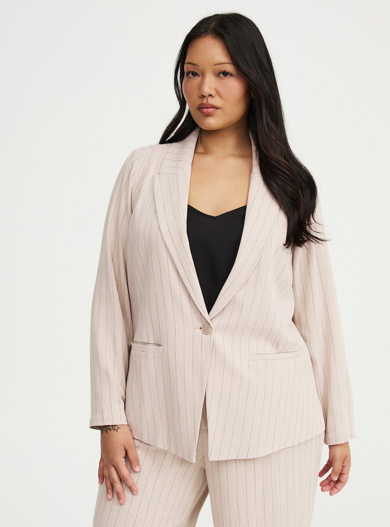 Plus Size - Classic Linen-Blend Blazer - Torrid