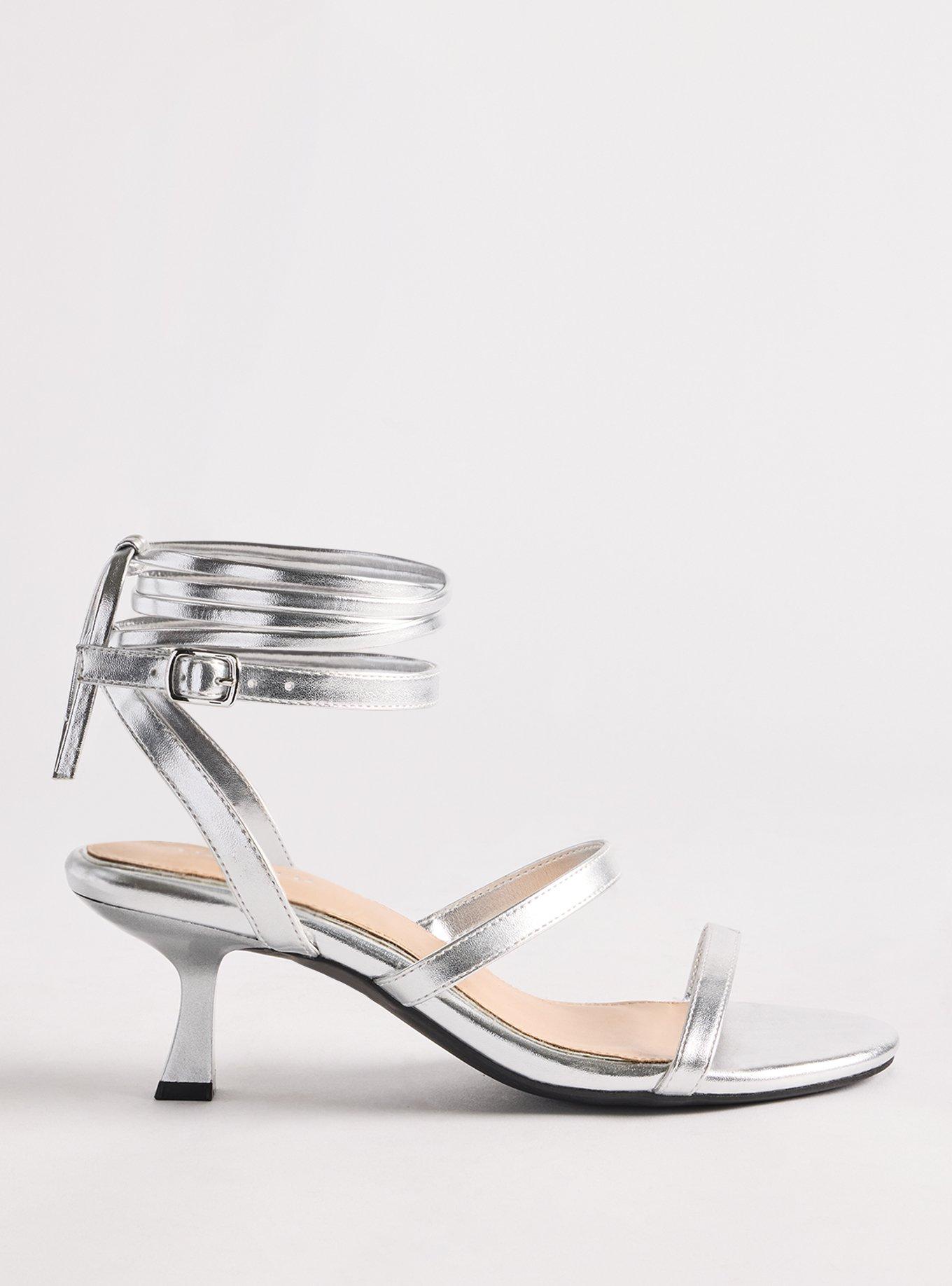 Strappy Wrap Heeled Sandal (WW), SILVER, alternate
