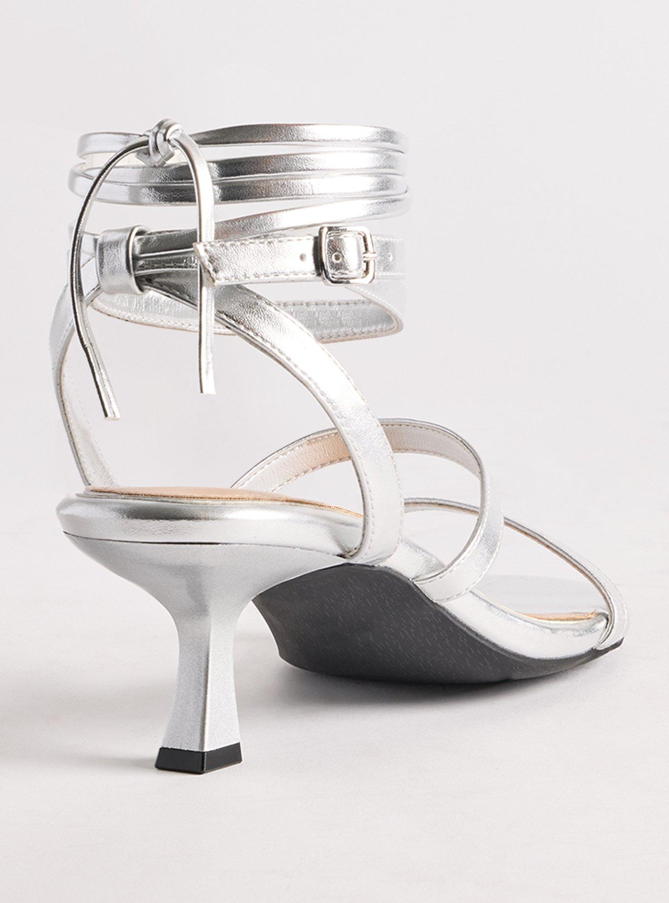 Strappy Wrap Heeled Sandal (WW), SILVER, alternate