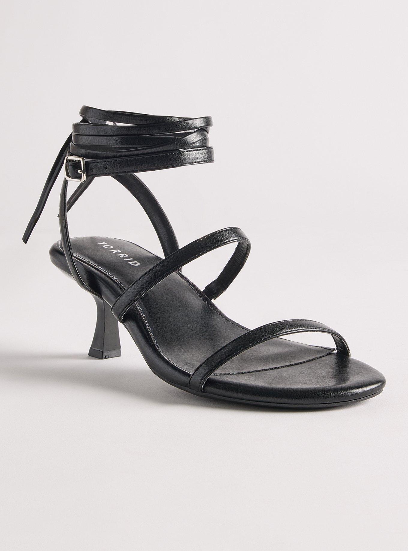 Strappy Wrap Heeled Sandal (WW), BLACK, hi-res