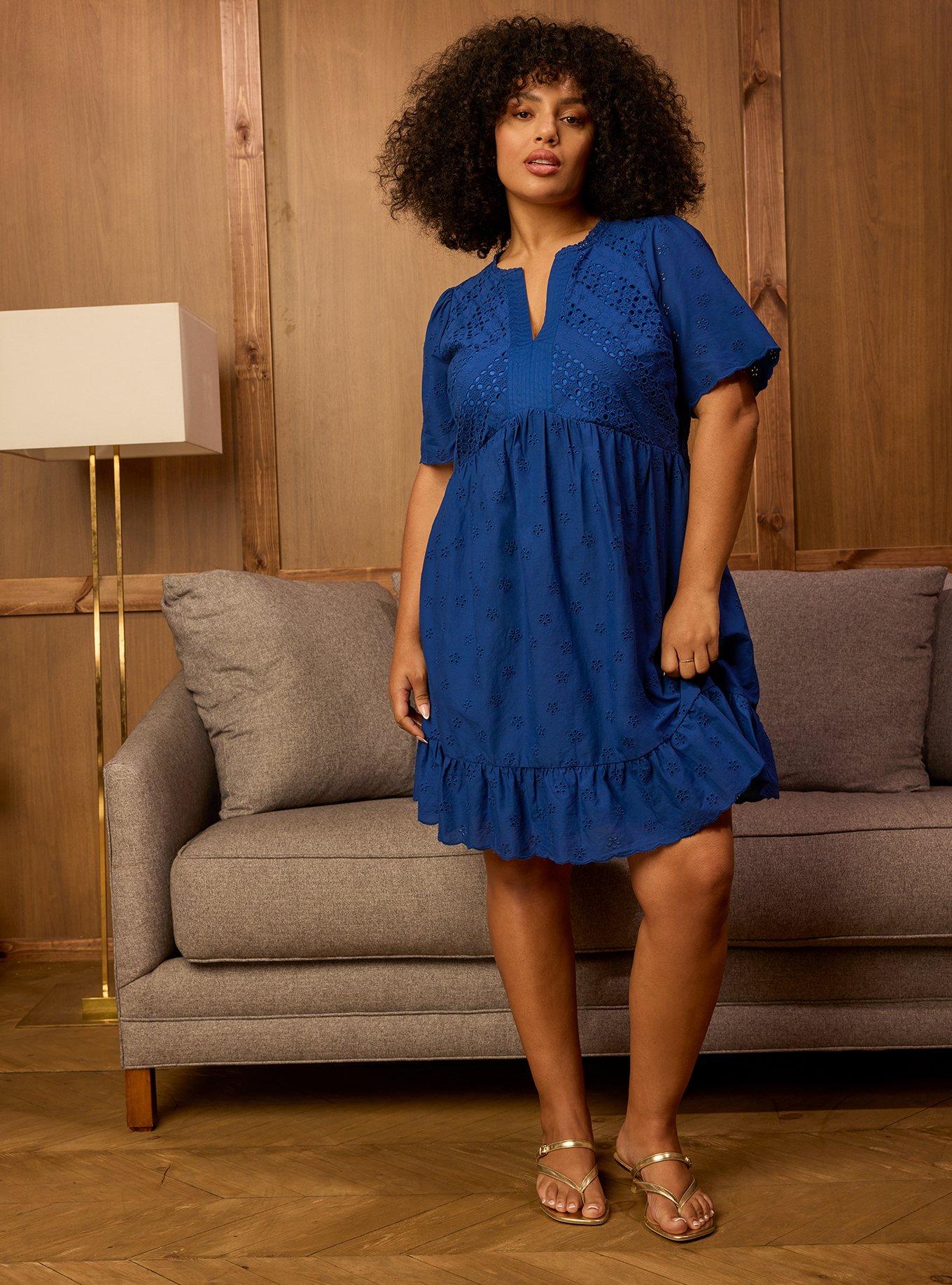 Belle Isle Eyelet Mini Dress, SODALITE BLUE, hi-res