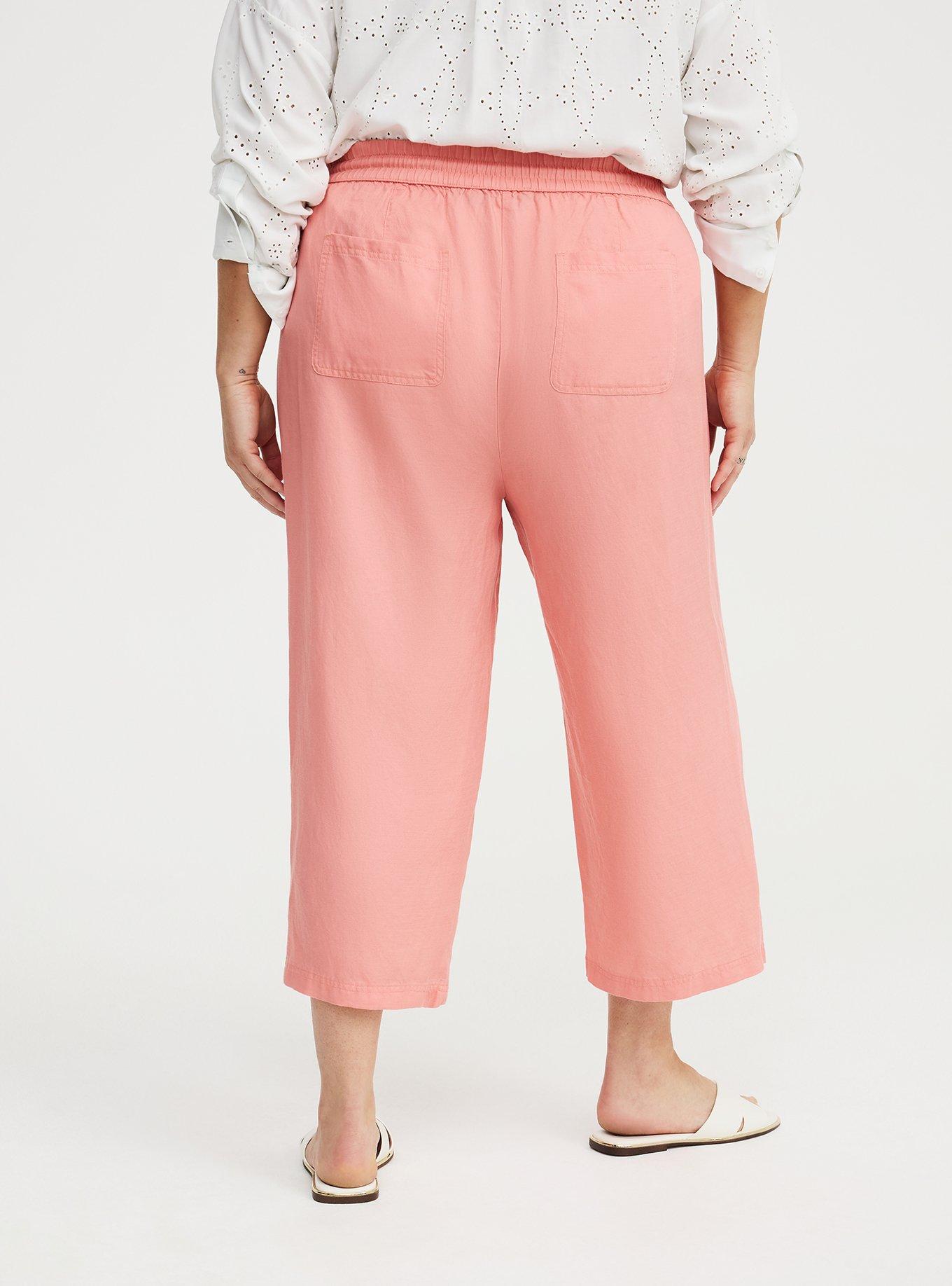 High-Rise Wide Leg  Linen-Blend Crop Pant, LANTANA, alternate