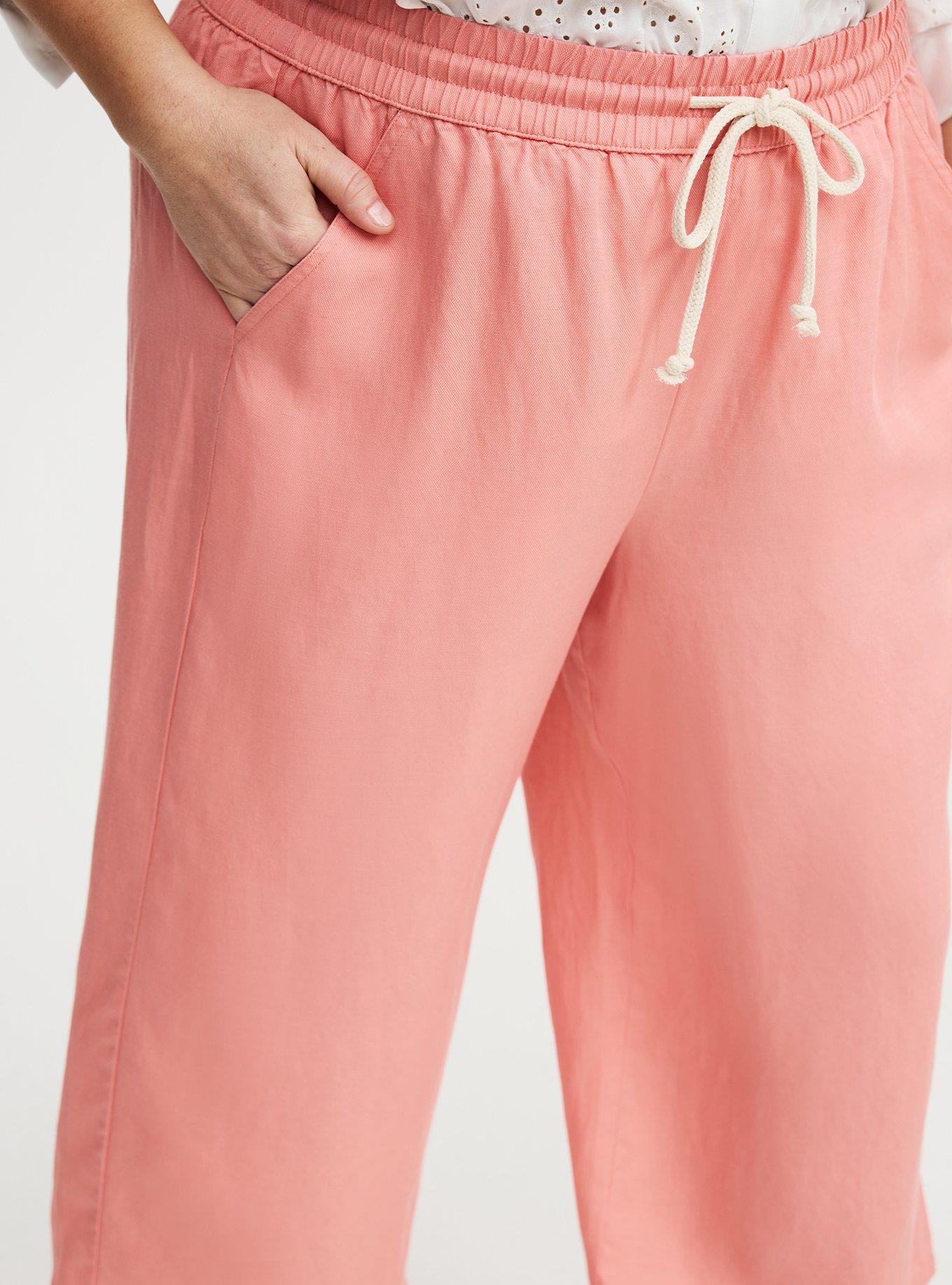 High-Rise Wide Leg  Linen-Blend Crop Pant, LANTANA, alternate