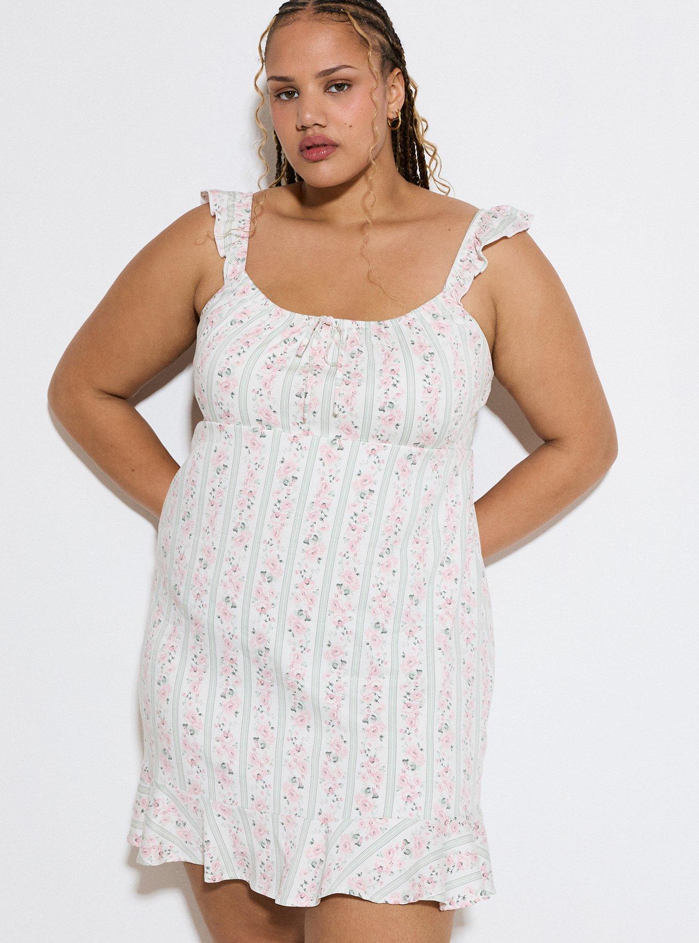 LoveSick Slip Mini Dress, KNIGHTLY ROSE STRIPE WHITE, alternate