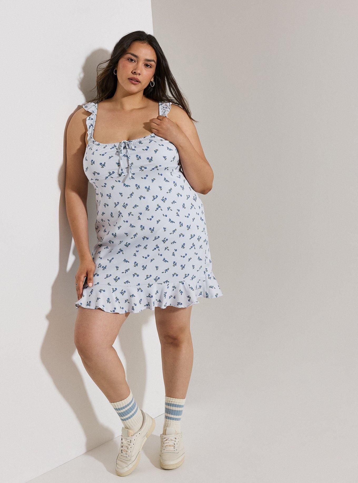 LoveSick Slip Mini Dress, ROSA SPRIGS FLORAL BLUE, alternate