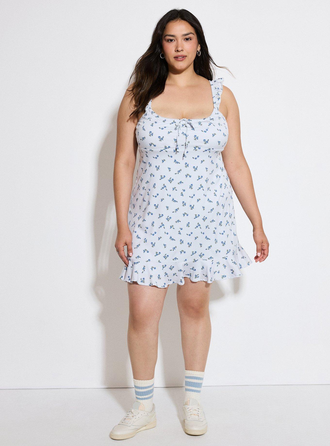 LoveSick Slip Mini Dress, ROSA SPRIGS FLORAL BLUE, hi-res