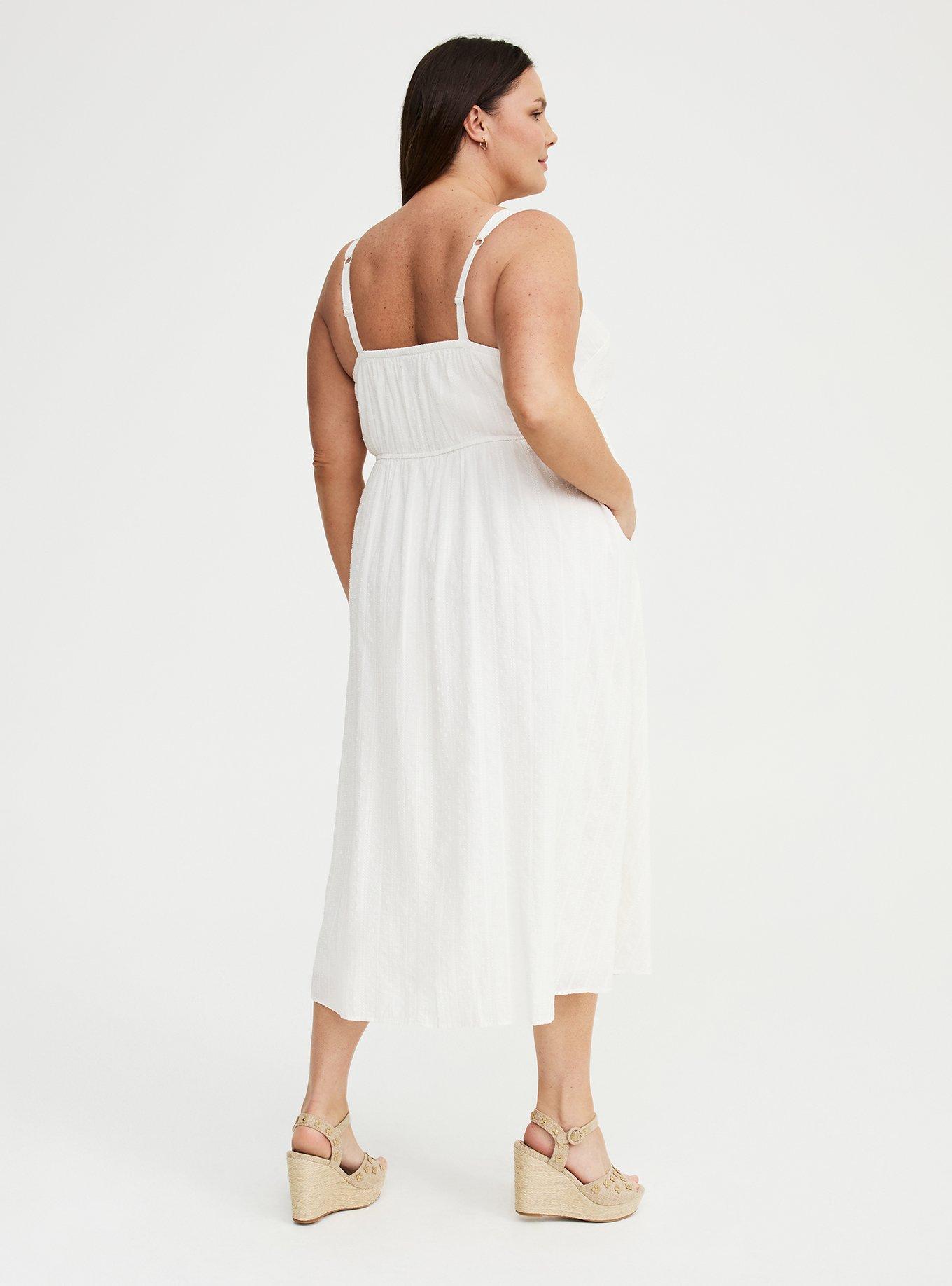 Square Neck Tea Length Dress, CLOUD DANCER, alternate