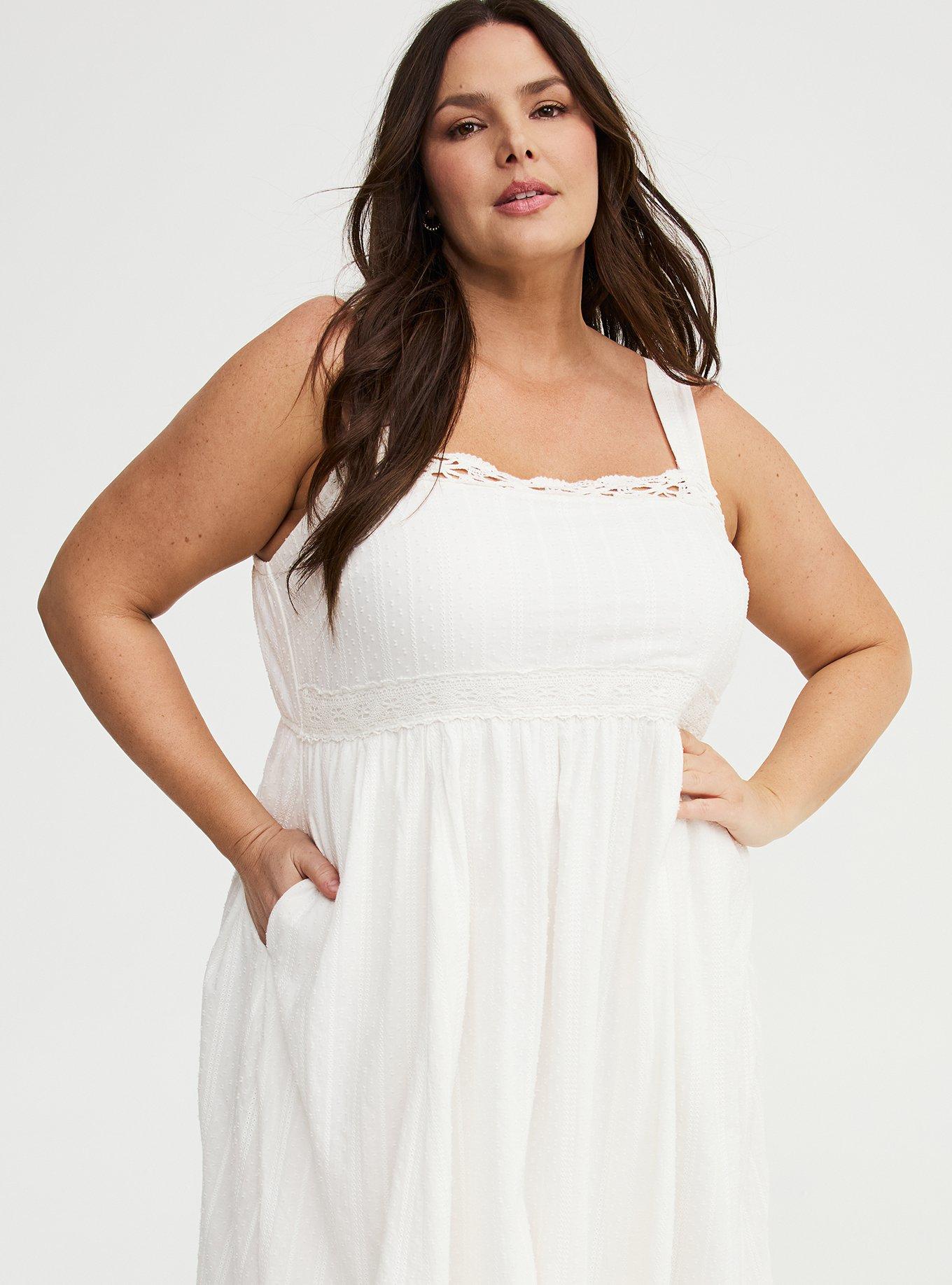 Square Neck Tea Length Dress, CLOUD DANCER, alternate