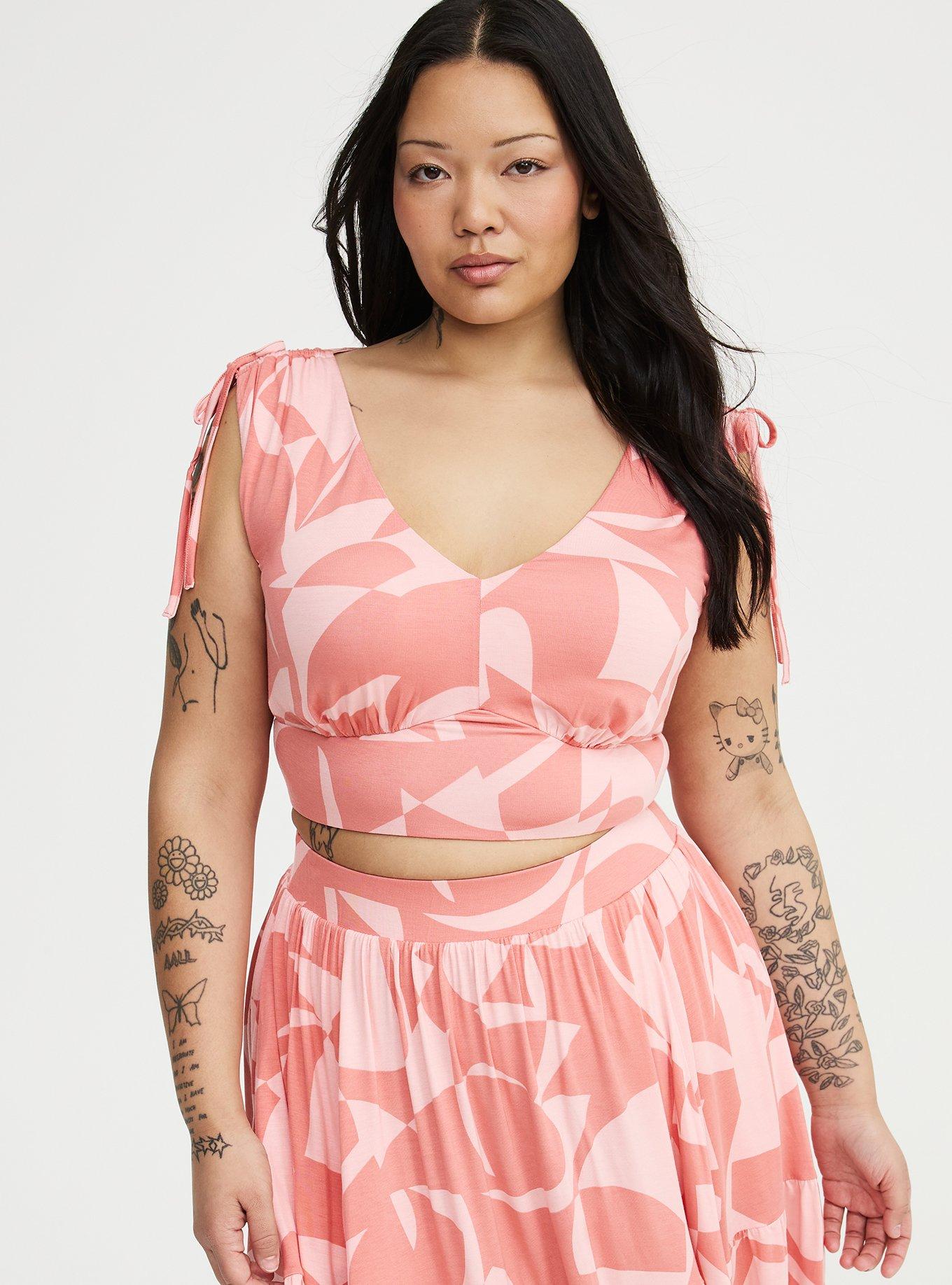 Super Soft Crop Top & Mini Skirt Set, CALI GEO CORAL, alternate