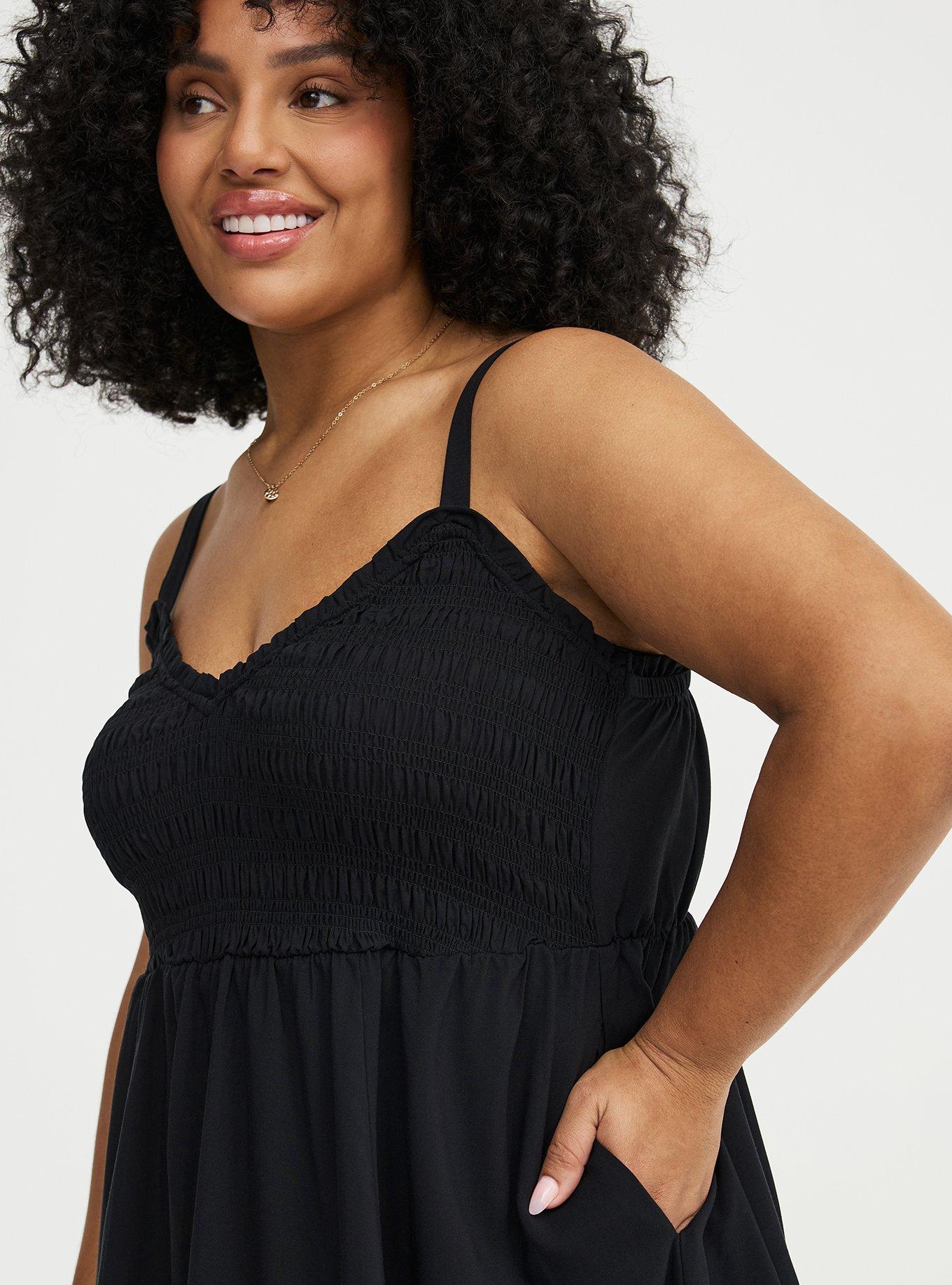 Plus Size - Smocked Bodice Mini Dress - Torrid