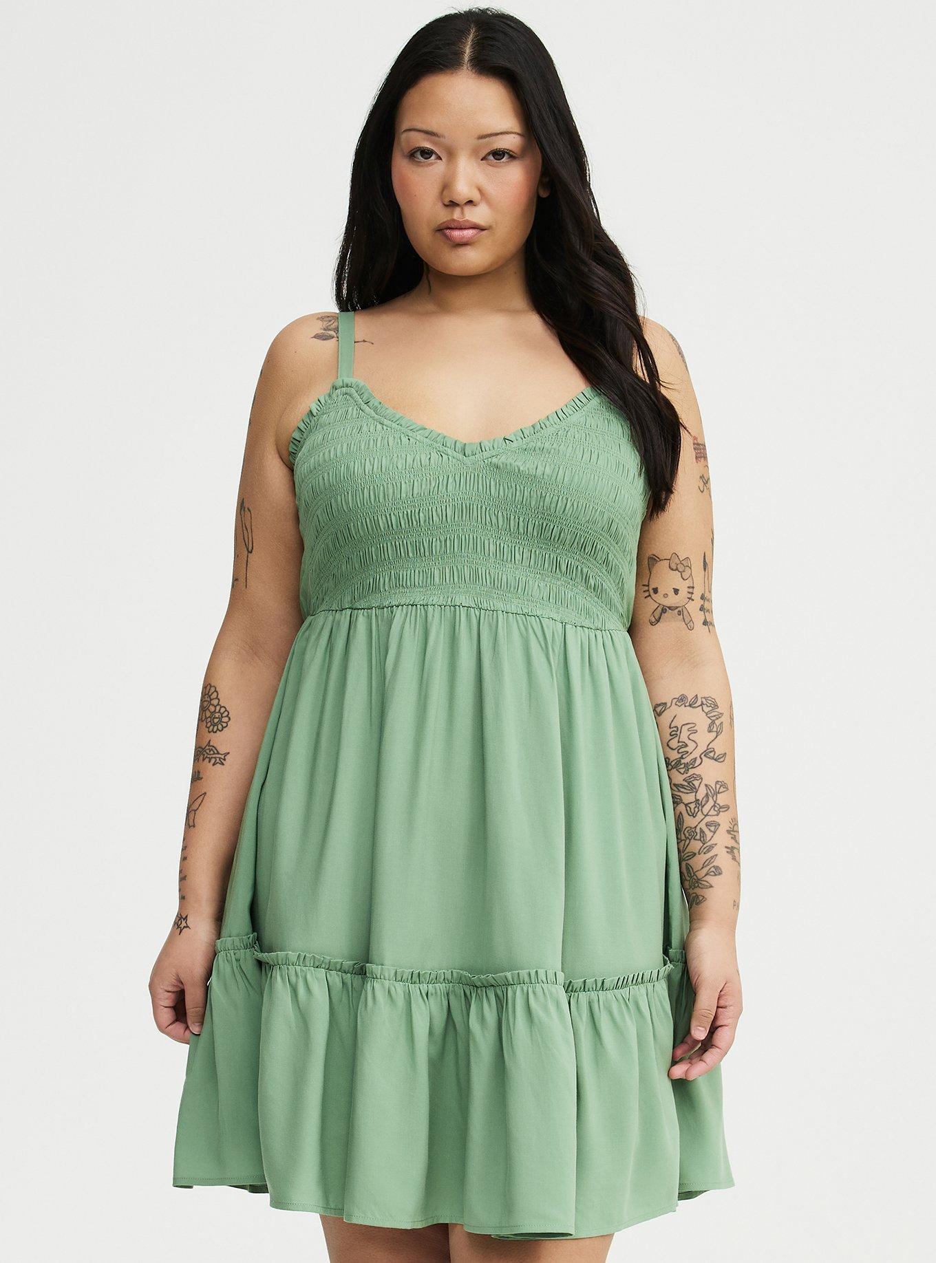 Smocked Bodice Mini Dress, LODEN FROST, hi-res