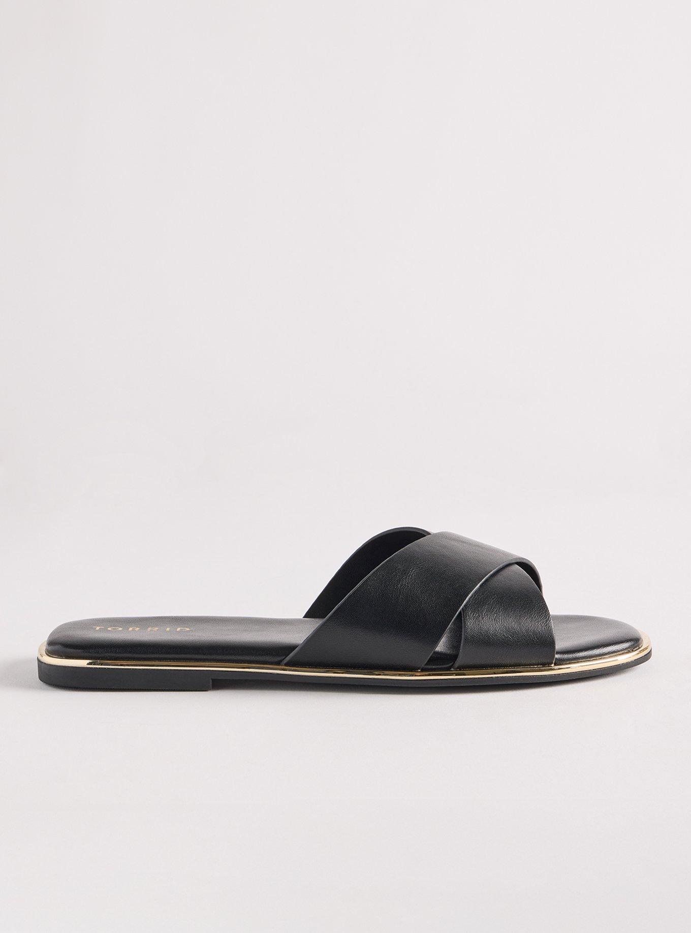 Plus Size - Criss-Cross Metal Trim Slide (WW) - Torrid