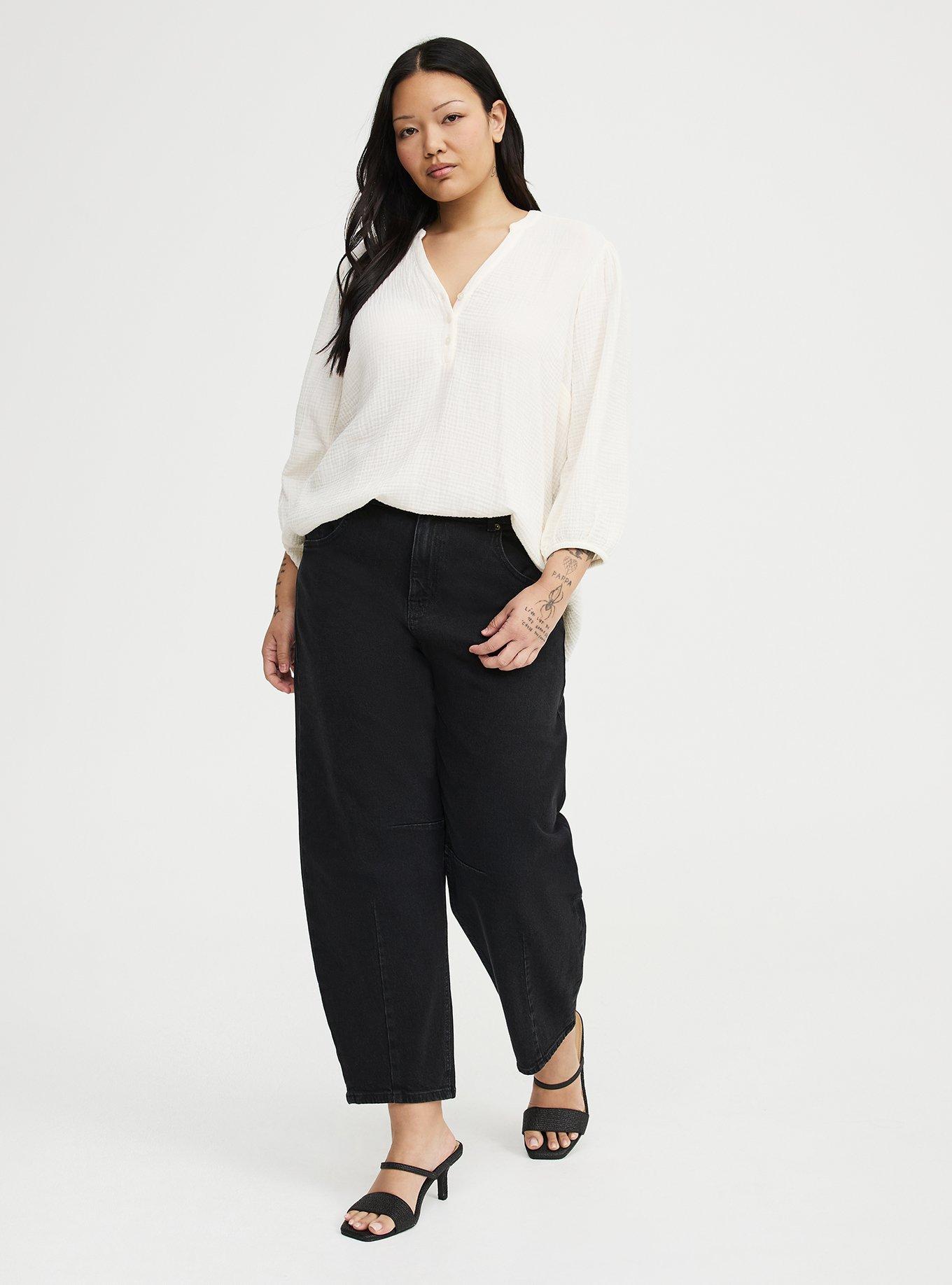 Gauze Popover Top, WHISPER WHITE, alternate