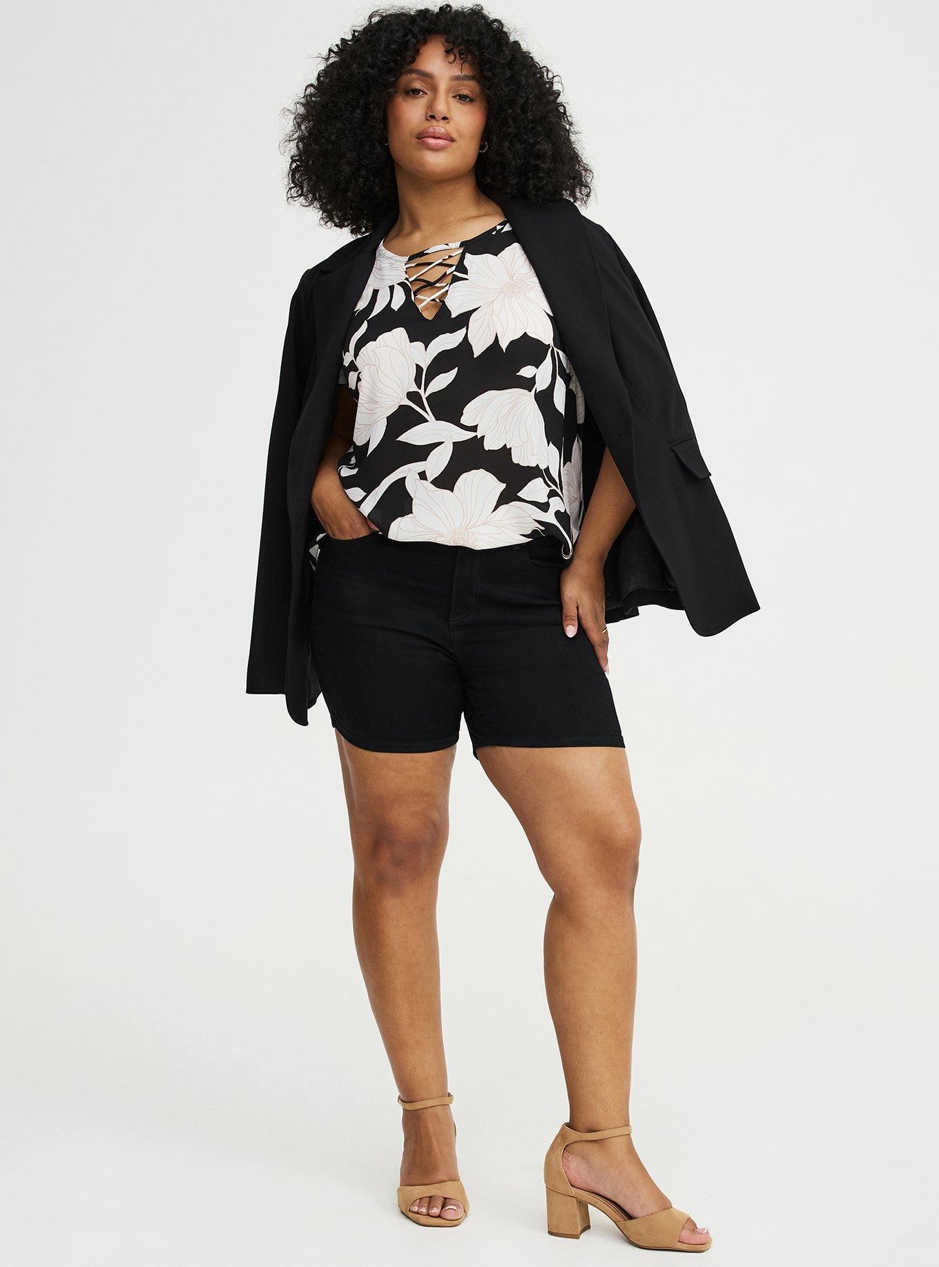 Lattice Flutter Sleeve Top, BLUEPRINT FLORAL BLACK, alternate