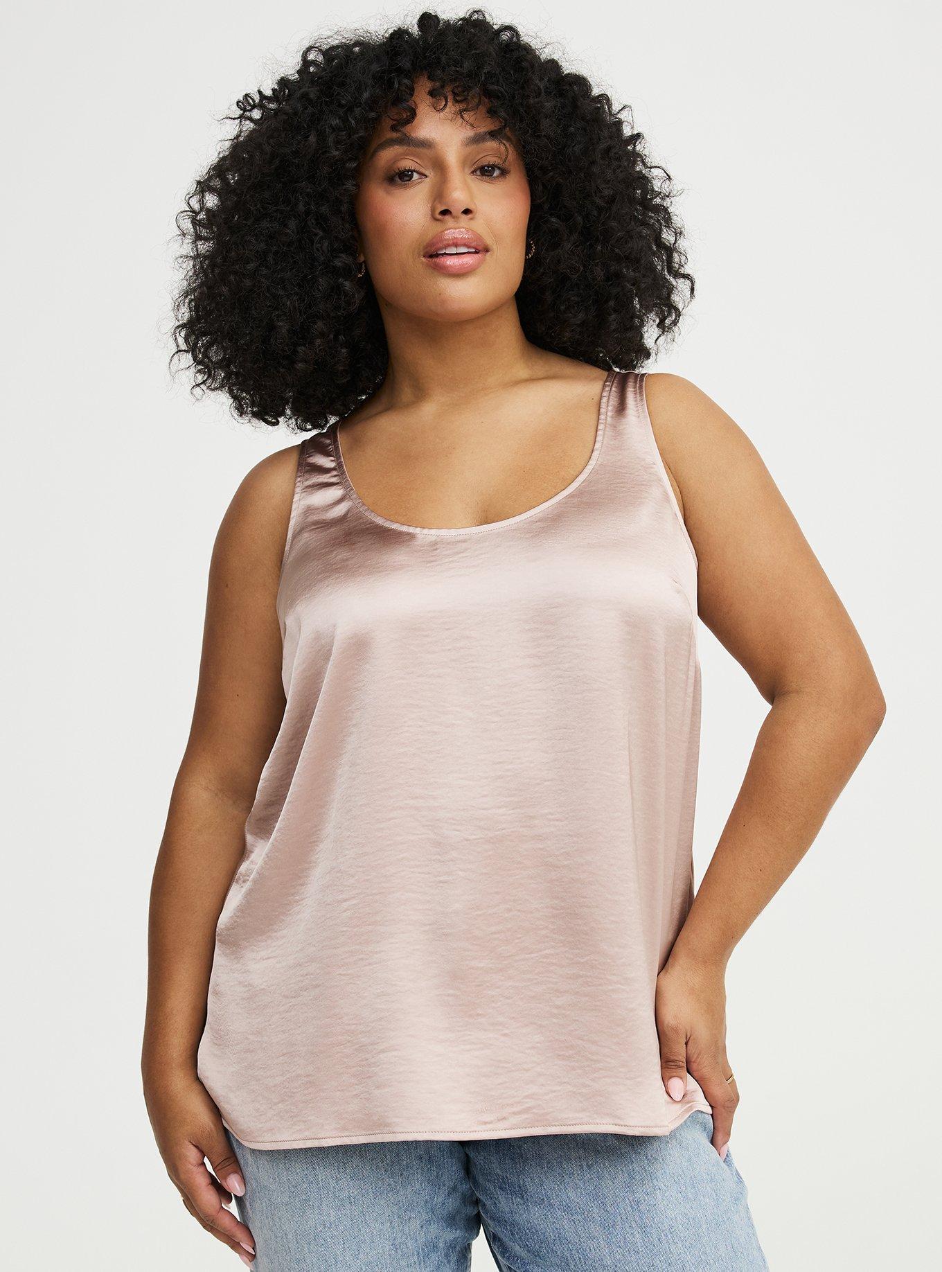 Satin Scoop Tank, MUSHROOM, hi-res