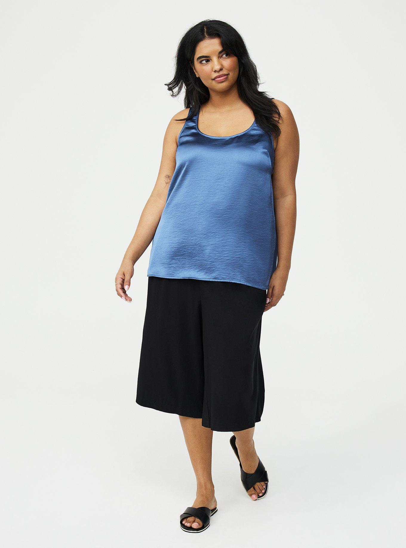 Satin Scoop Tank, BLUE HORIZON, alternate