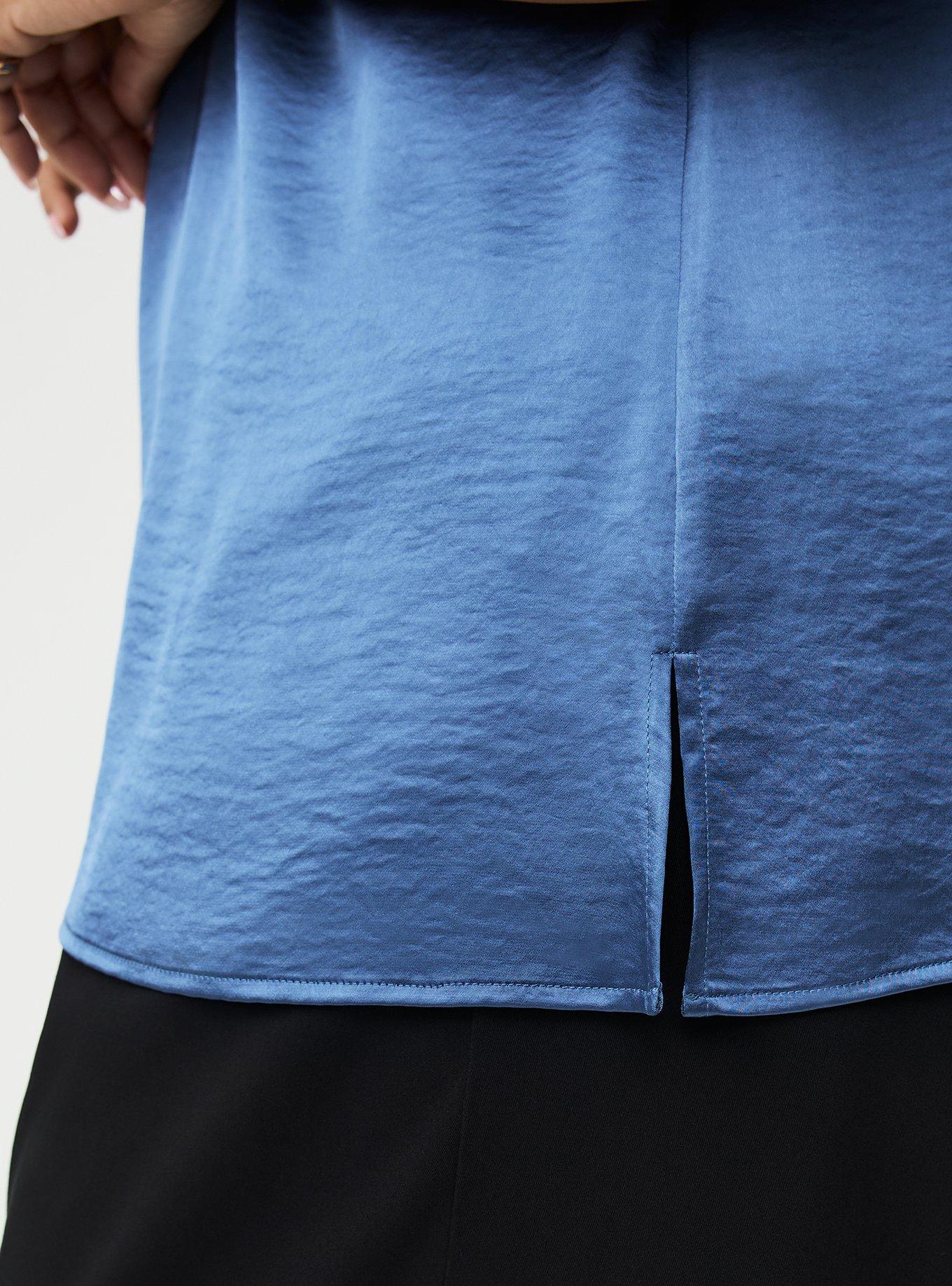 Satin Scoop Tank, BLUE HORIZON, alternate