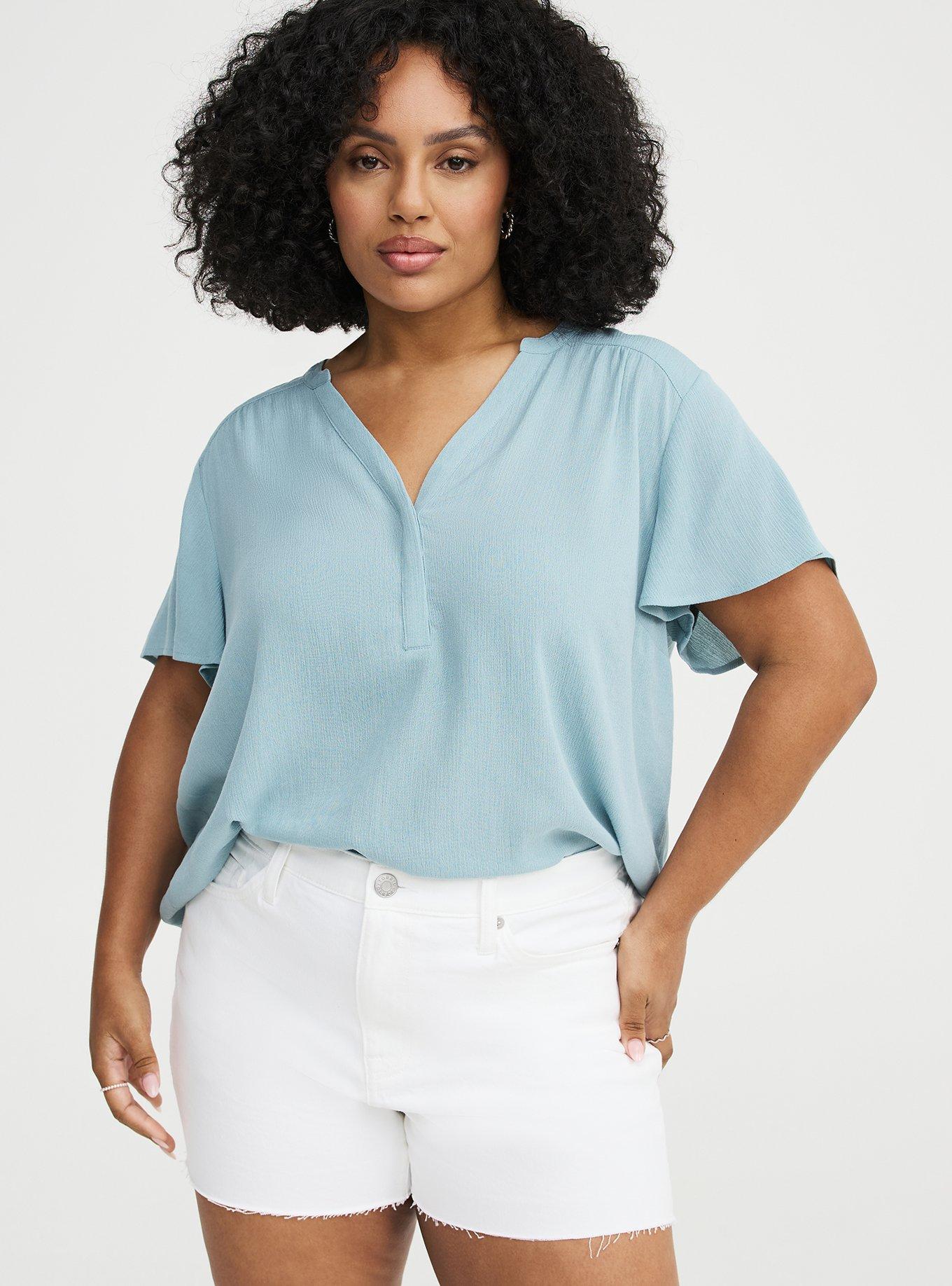 Harper Crinkle Gauze Pullover Top, STONE BLUE, alternate