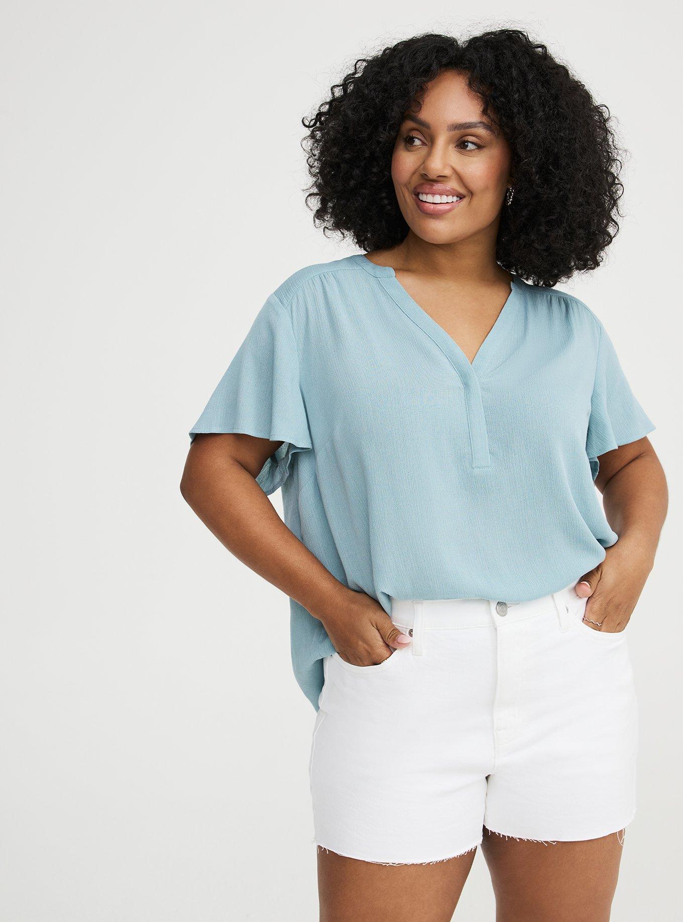 Harper Crinkle Gauze Pullover Top, STONE BLUE, alternate