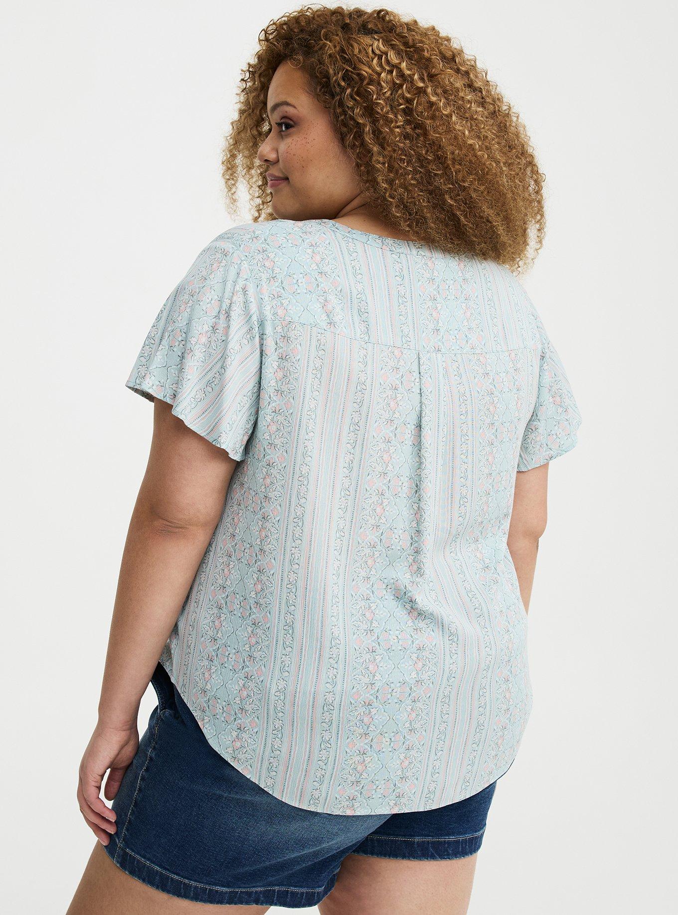 Harper Crinkle Gauze Pullover Top, JASMINE BORDER MINT, alternate