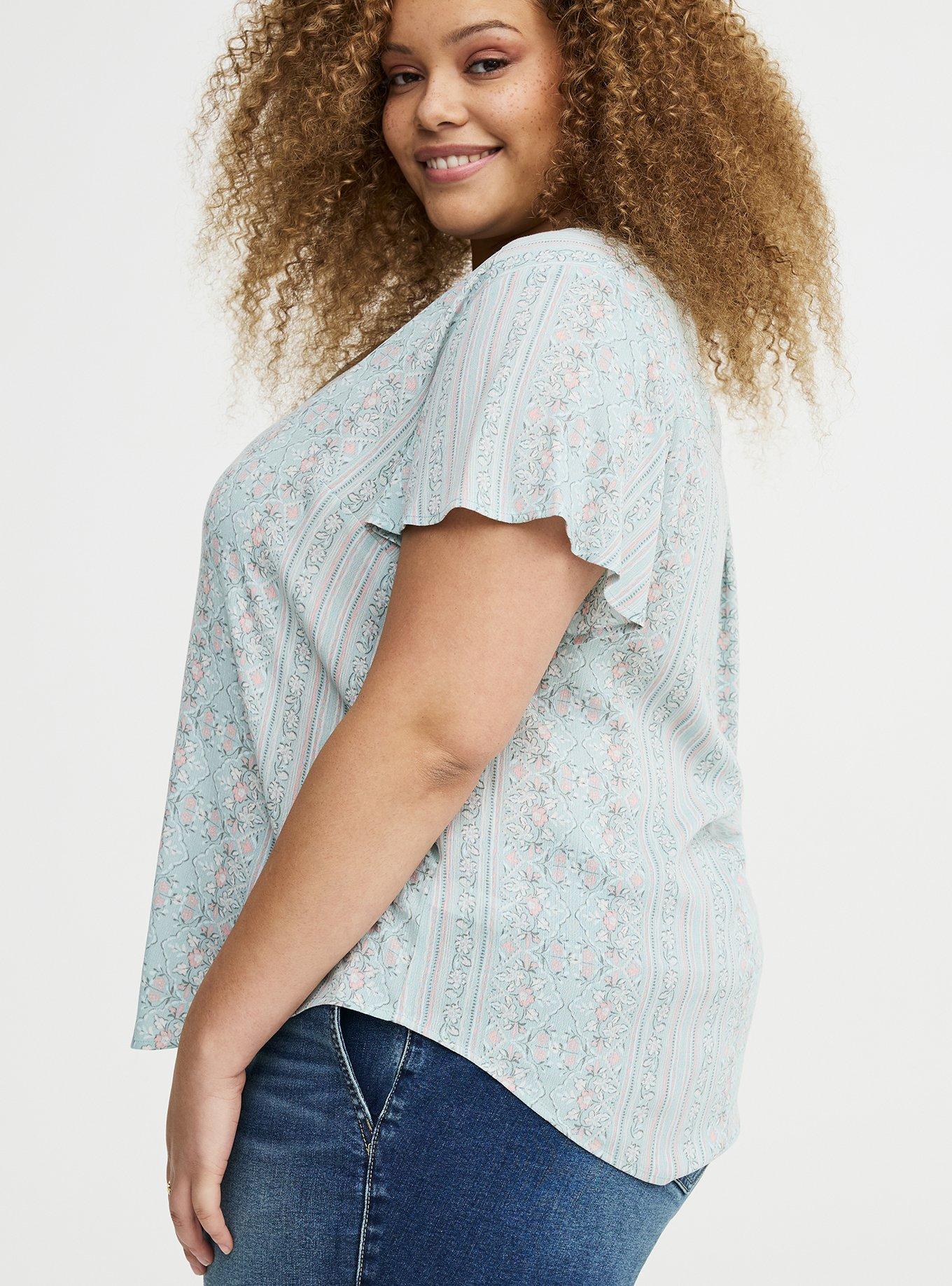 Harper Crinkle Gauze Pullover Top, JASMINE BORDER MINT, alternate