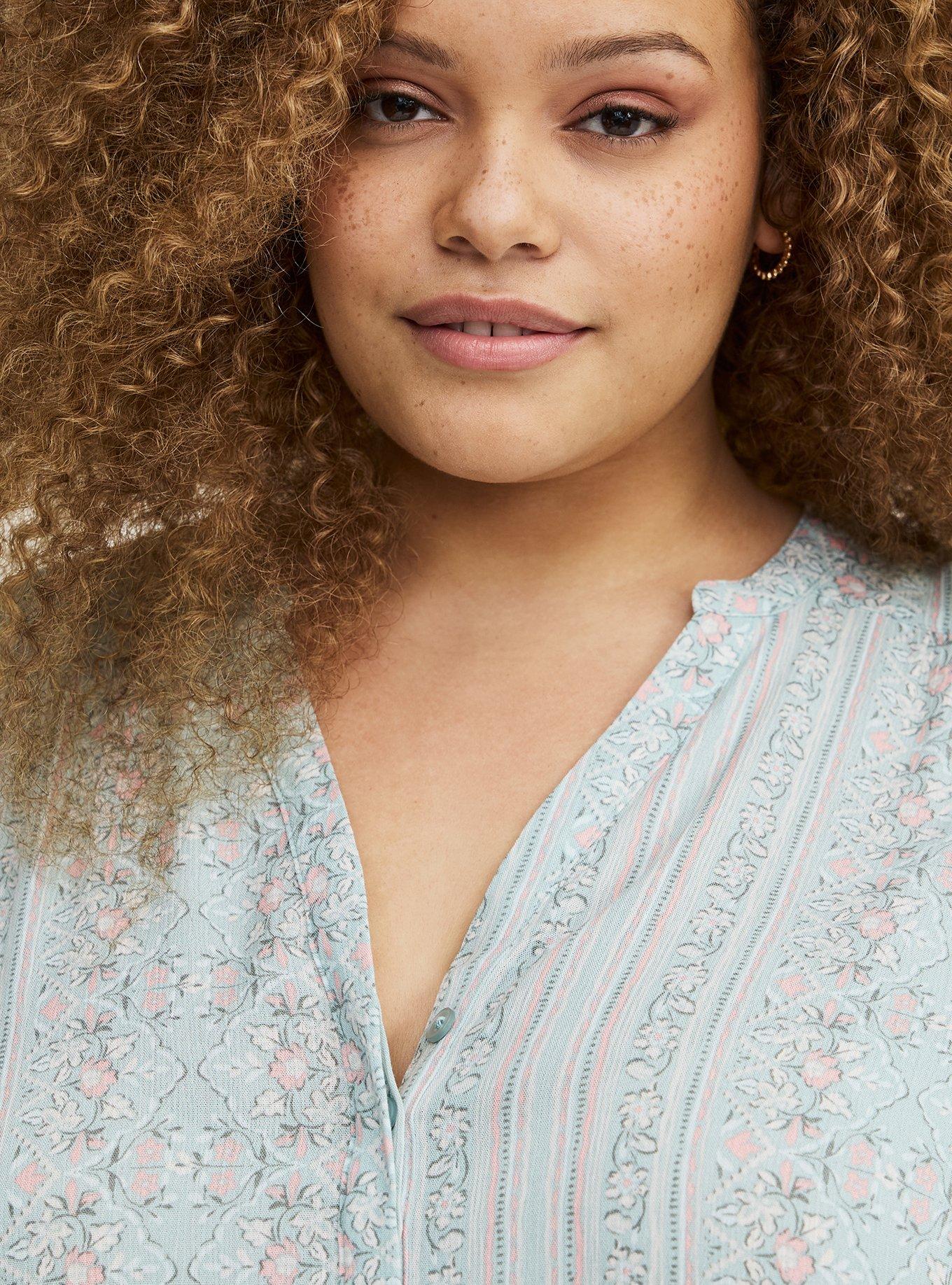 Harper Crinkle Gauze Pullover Top, JASMINE BORDER MINT, alternate