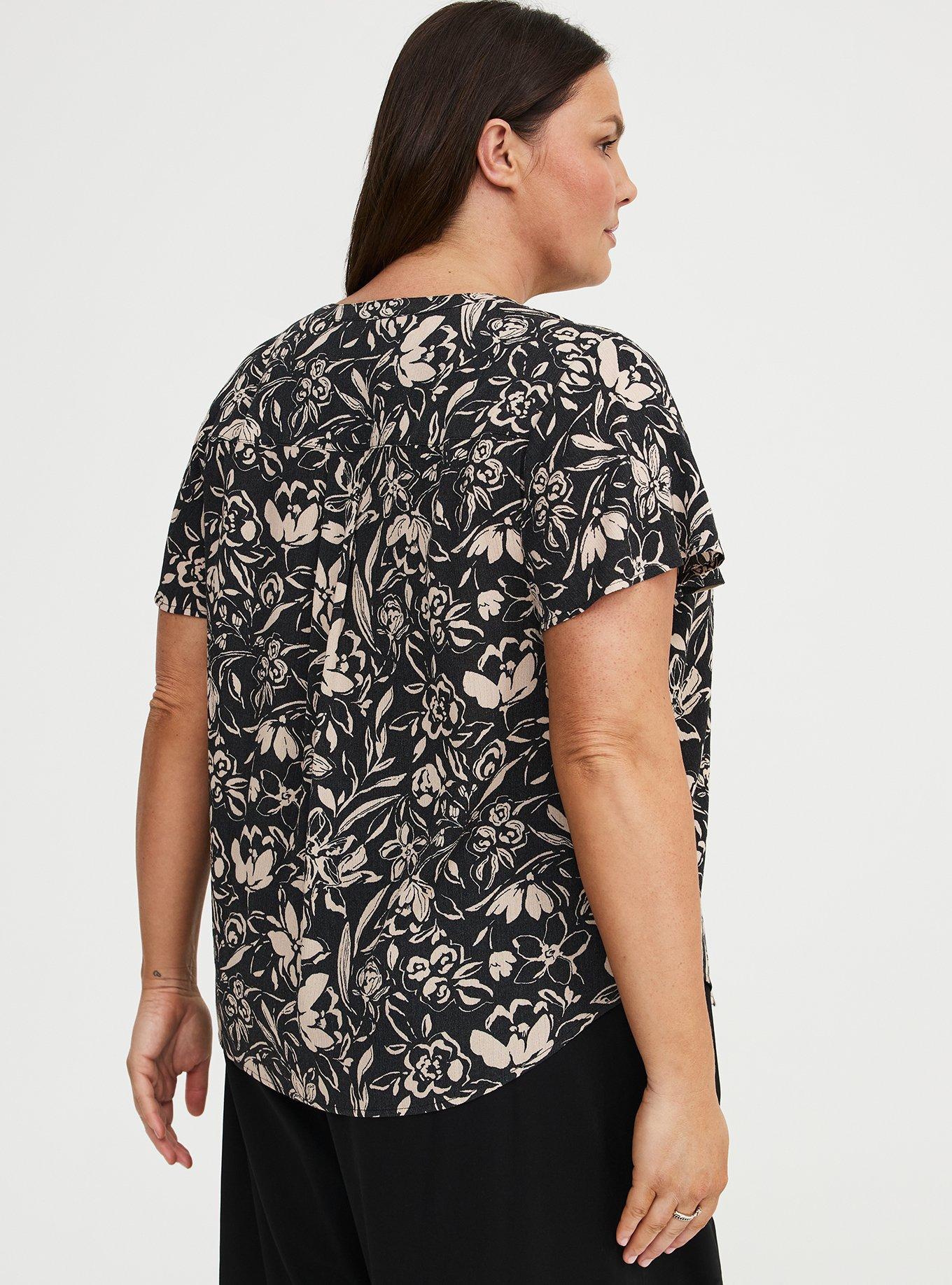 Harper Crinkle Gauze Pullover Top, STEPH FLORAL BLACK, alternate