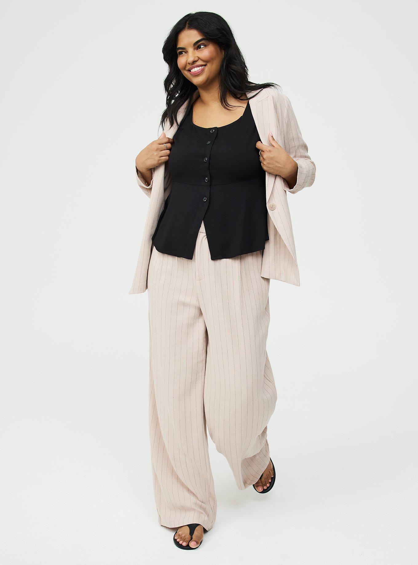 Button Front Peplum Tank, DEEP BLACK, alternate