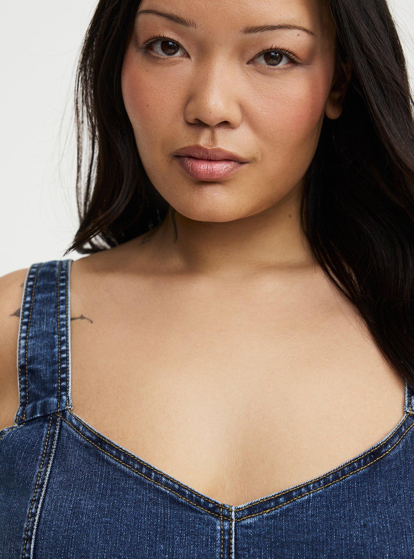 Denim Corset Top, MEDIUM WASH, alternate