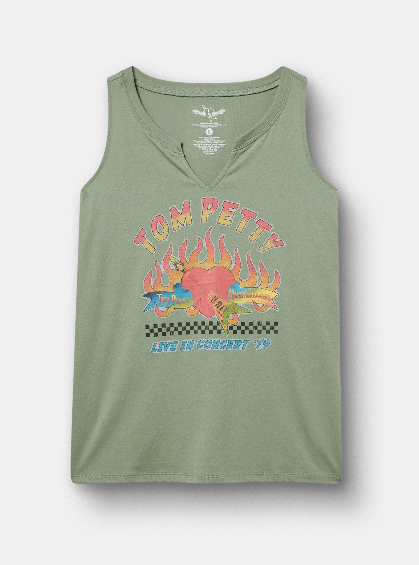 Tom Petty Classic Cotton Notch Tee, TOM PETTY HEART HEDGE GREEN, hi-res
