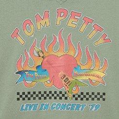 Tom Petty Classic Cotton Notch Tee, TOM PETTY HEART HEDGE GREEN, swatch