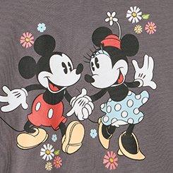 Disney Mickey Mouse Slim Seam Cotton Tee, MICKEY AND MINNIE FLORAL TORNADO, swatch