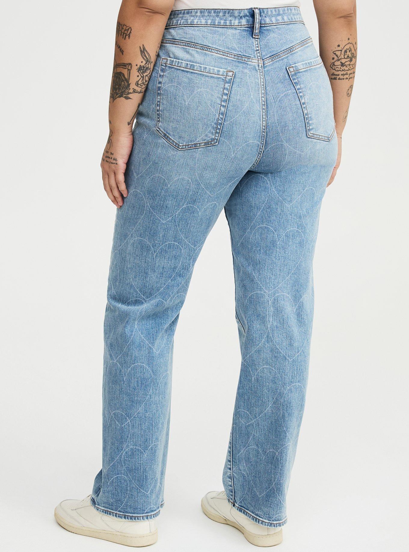 High-Rise Hearts Straight Jean, DESTRUCTED HEART LASER, alternate