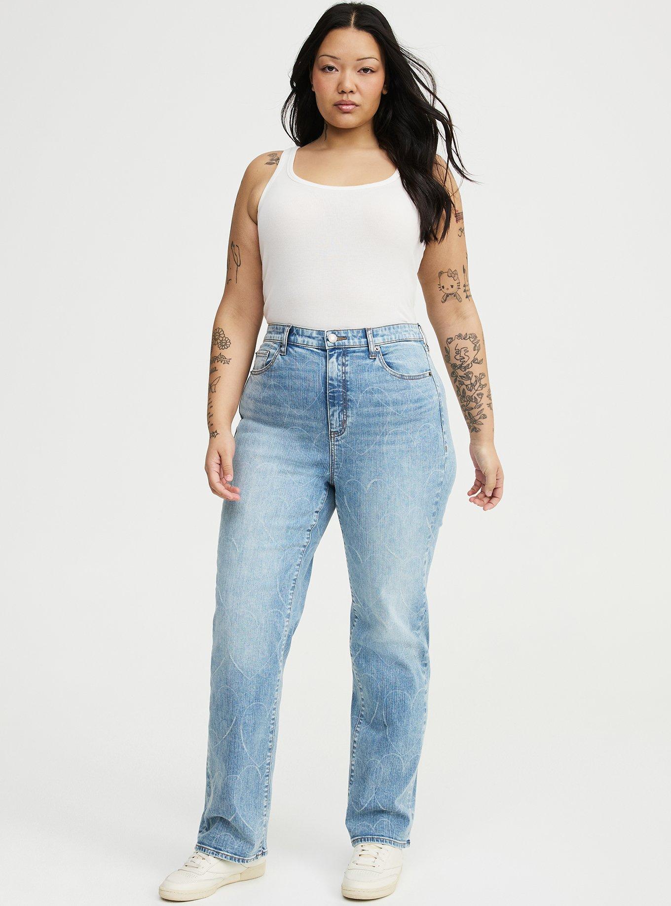 High-Rise Hearts Straight Jean, DESTRUCTED HEART LASER, alternate