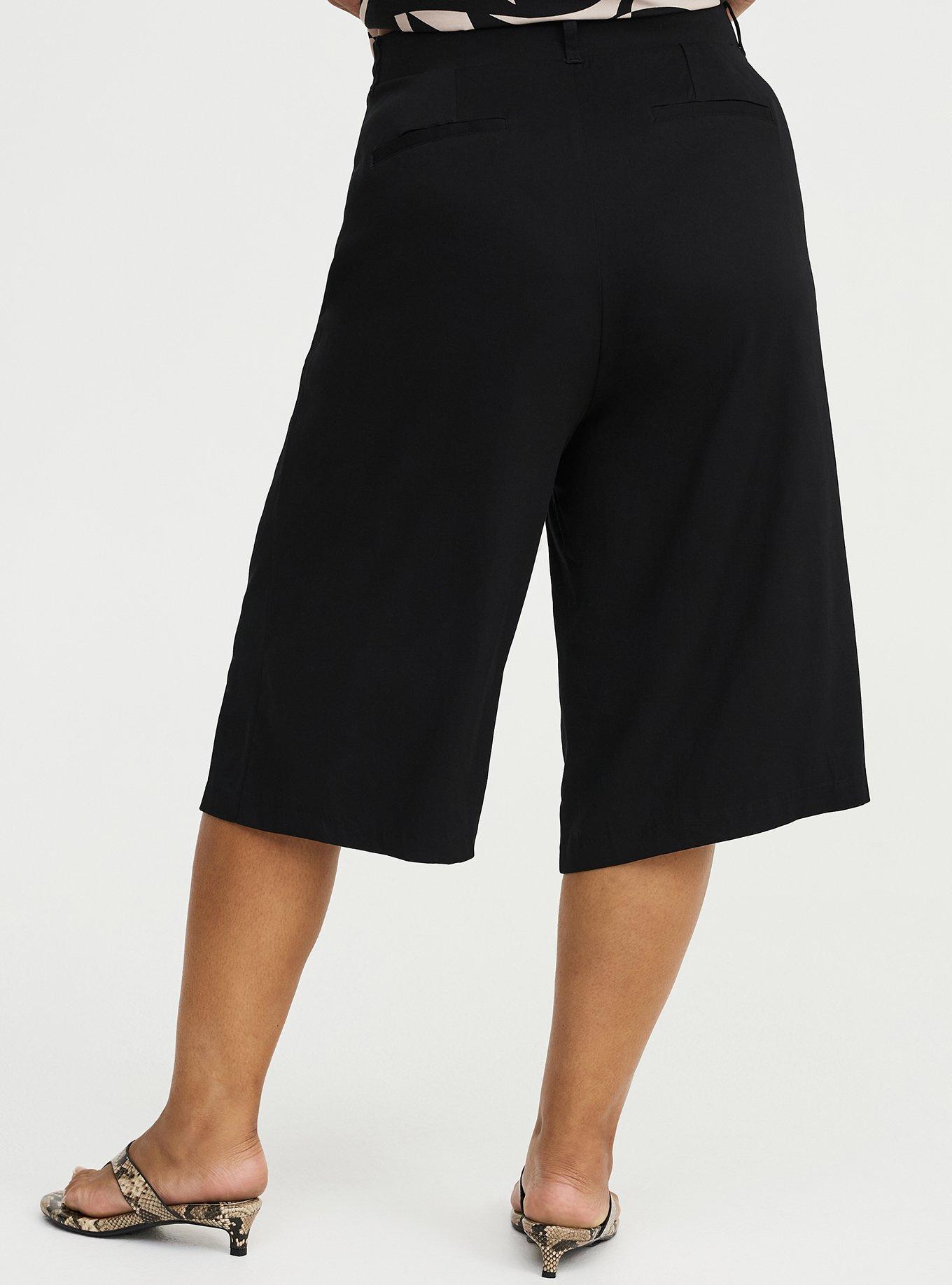 High-Rise Wide Leg Culotte Short, DEEP BLACK, alternate