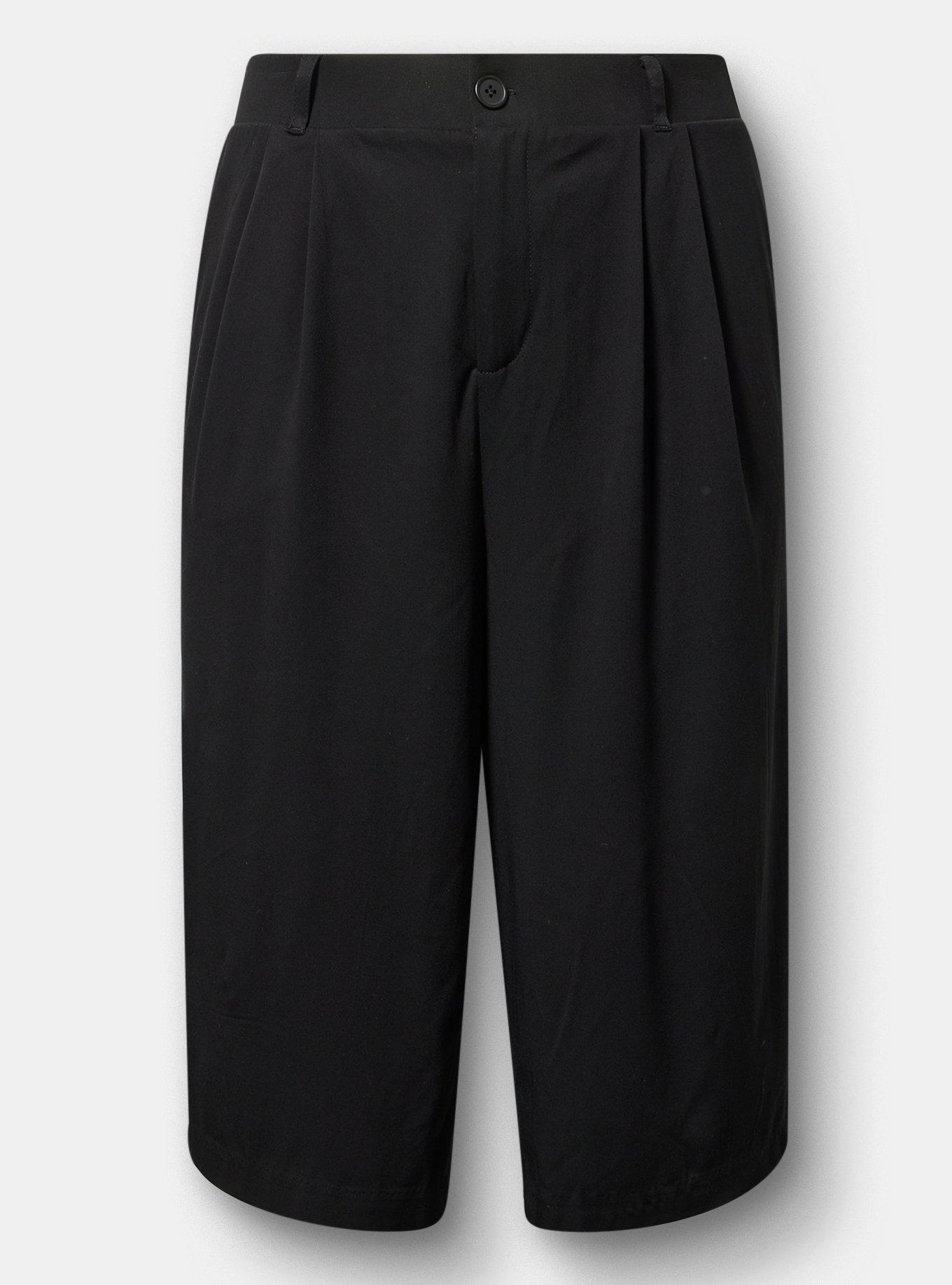 High-Rise Wide Leg Culotte Short, DEEP BLACK, hi-res