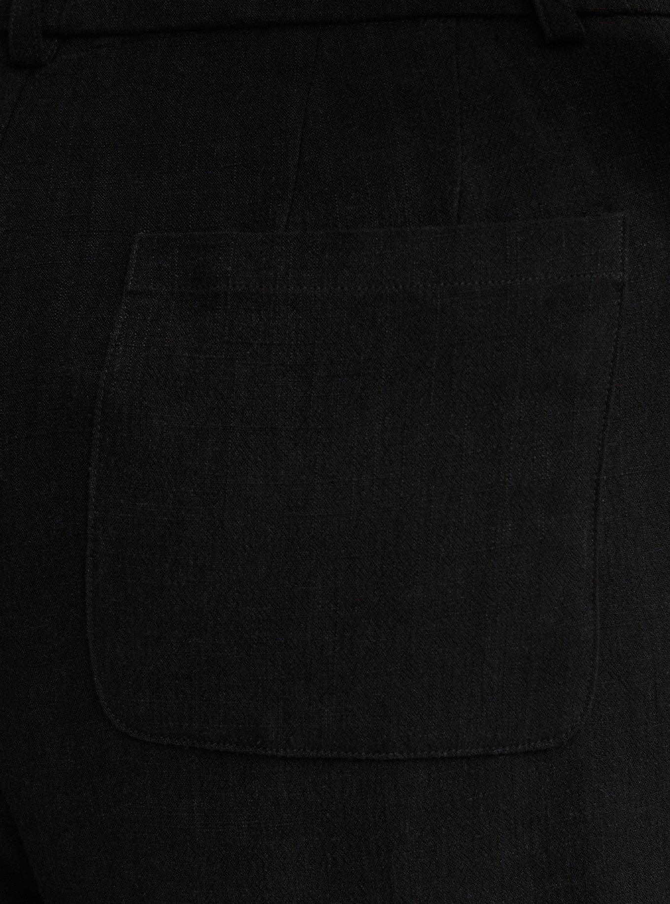 High-Rise Wide Leg Linen-Blend Trouser, DEEP BLACK, alternate