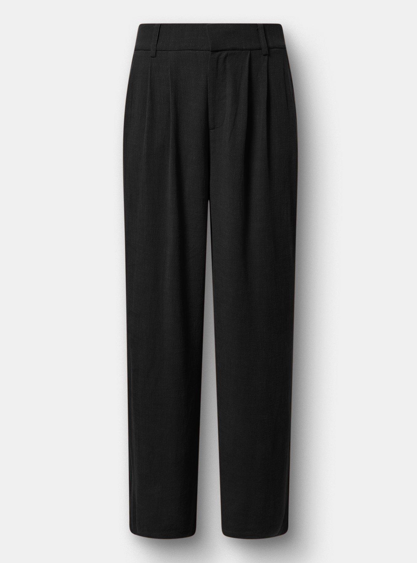 High-Rise Wide Leg Linen-Blend Trouser, DEEP BLACK, hi-res