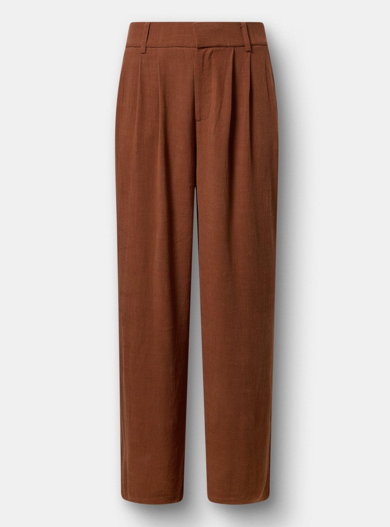 High-Rise Wide Leg Linen-Blend Trouser, CAPPUCCINO, hi-res