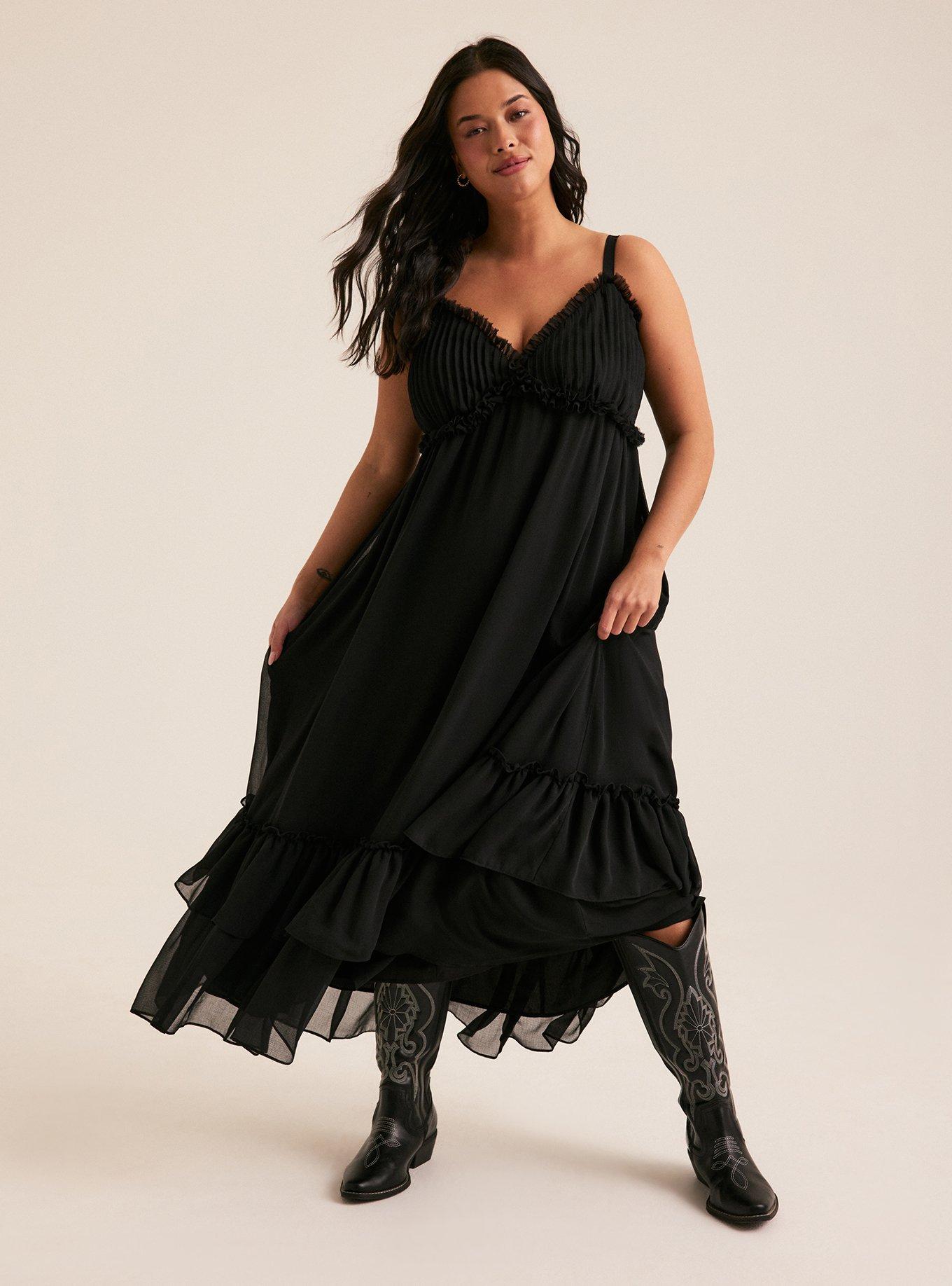 Festi Surplice Tiered Maxi Dress, DEEP BLACK, alternate