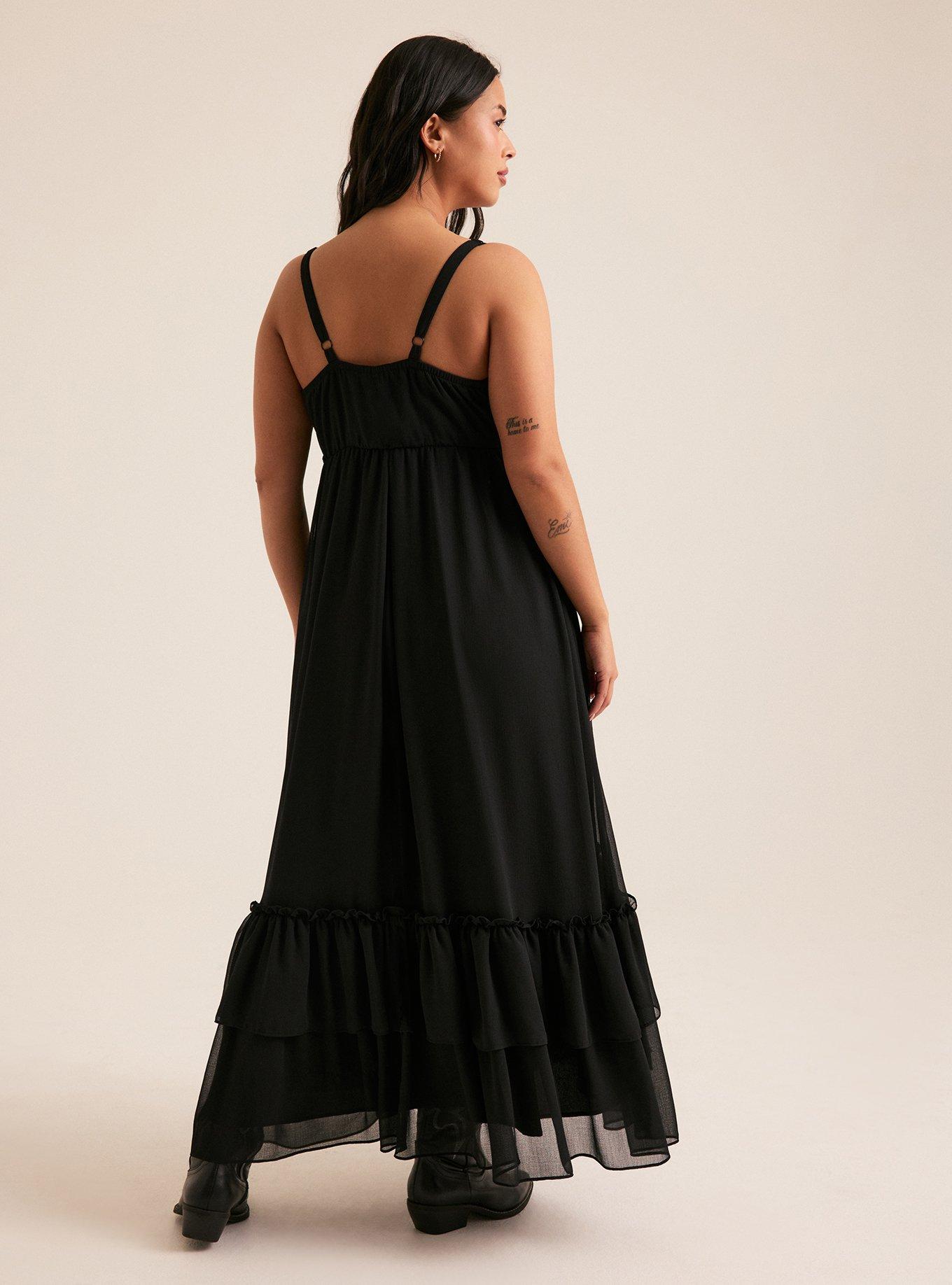Festi Surplice Tiered Maxi Dress, DEEP BLACK, alternate