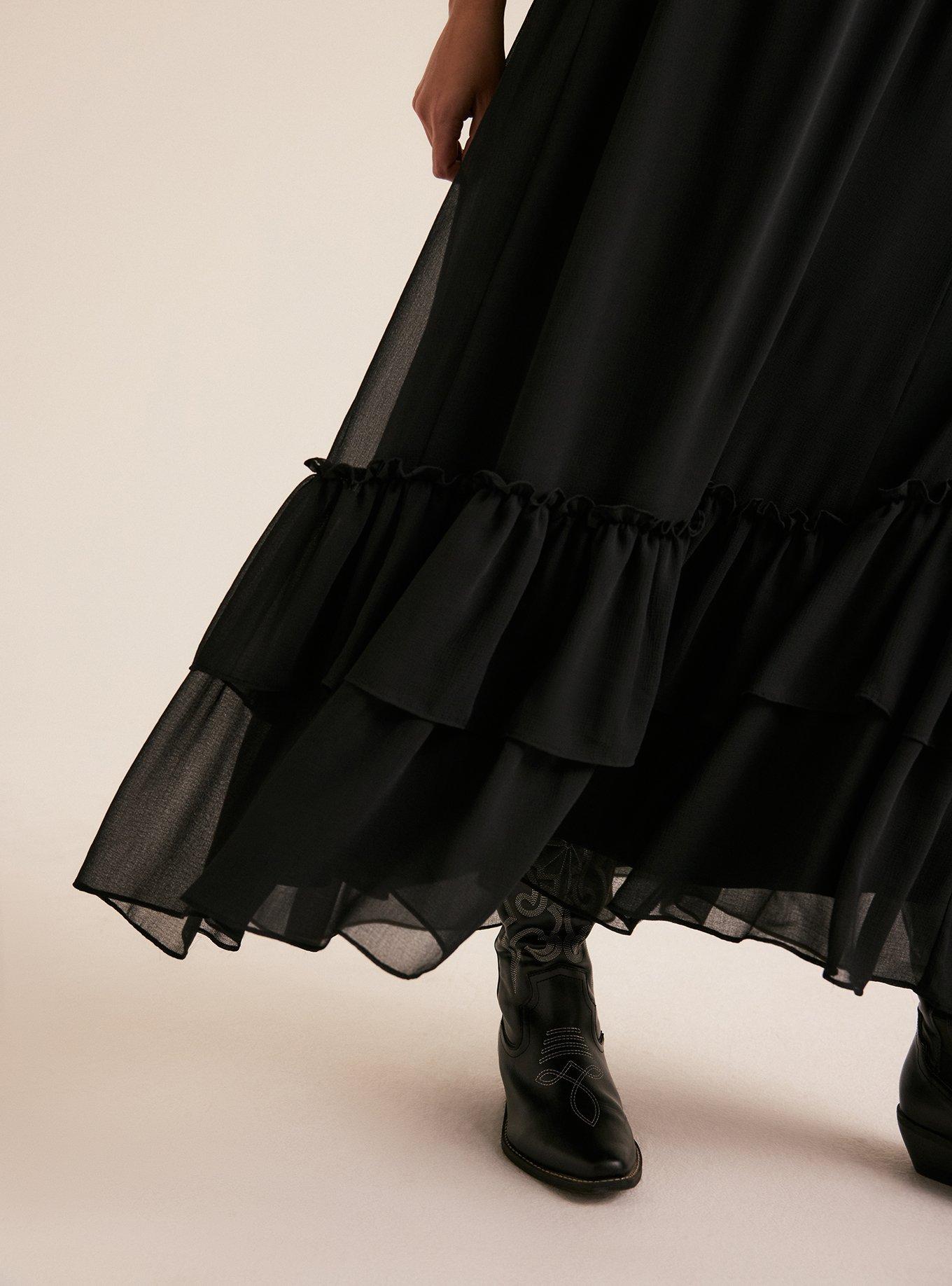 Festi Surplice Tiered Maxi Dress, DEEP BLACK, alternate