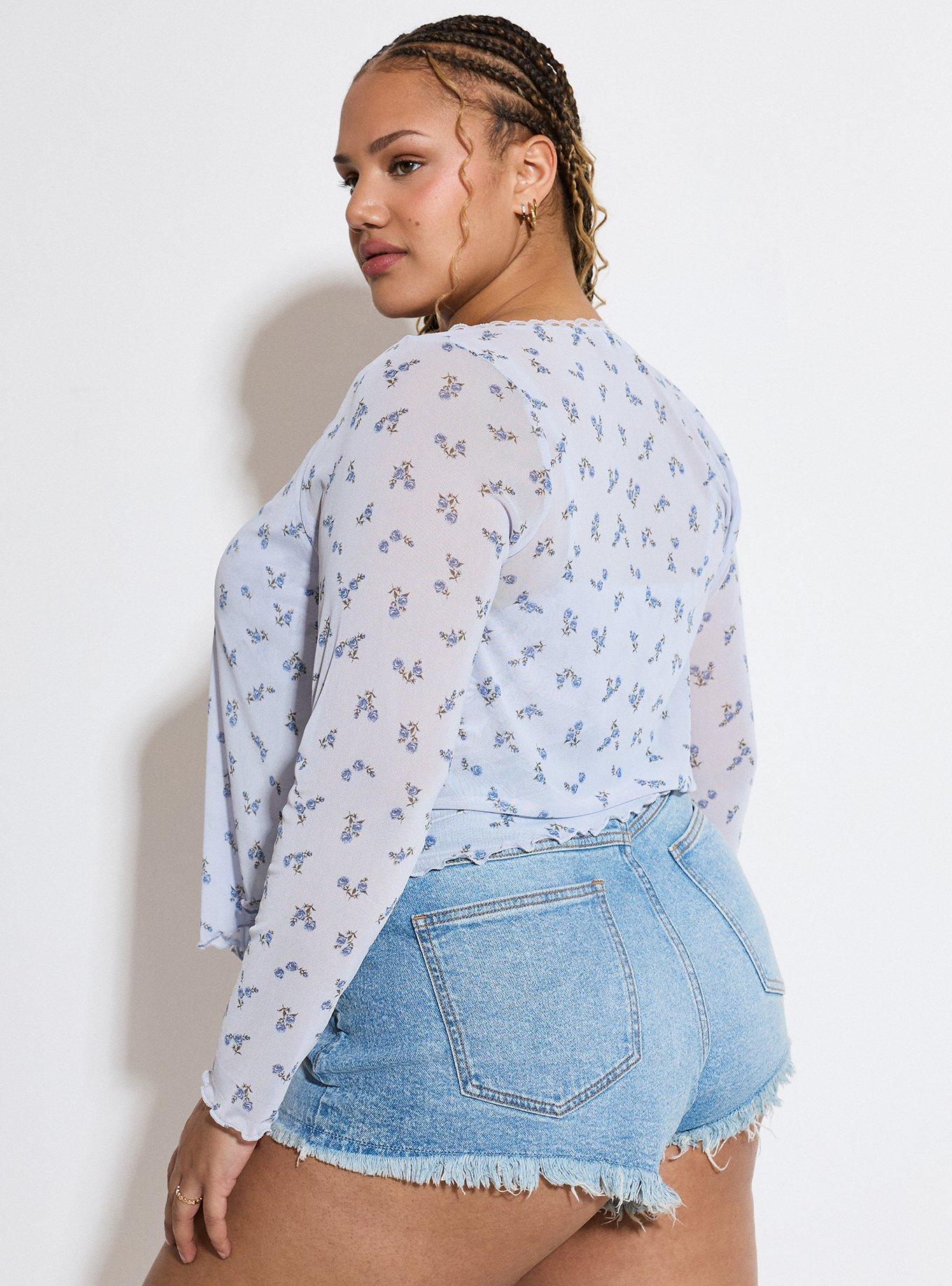 LoveSick Mesh Flyaway Top, ROSA SPRIGS FLORAL BLUE, alternate