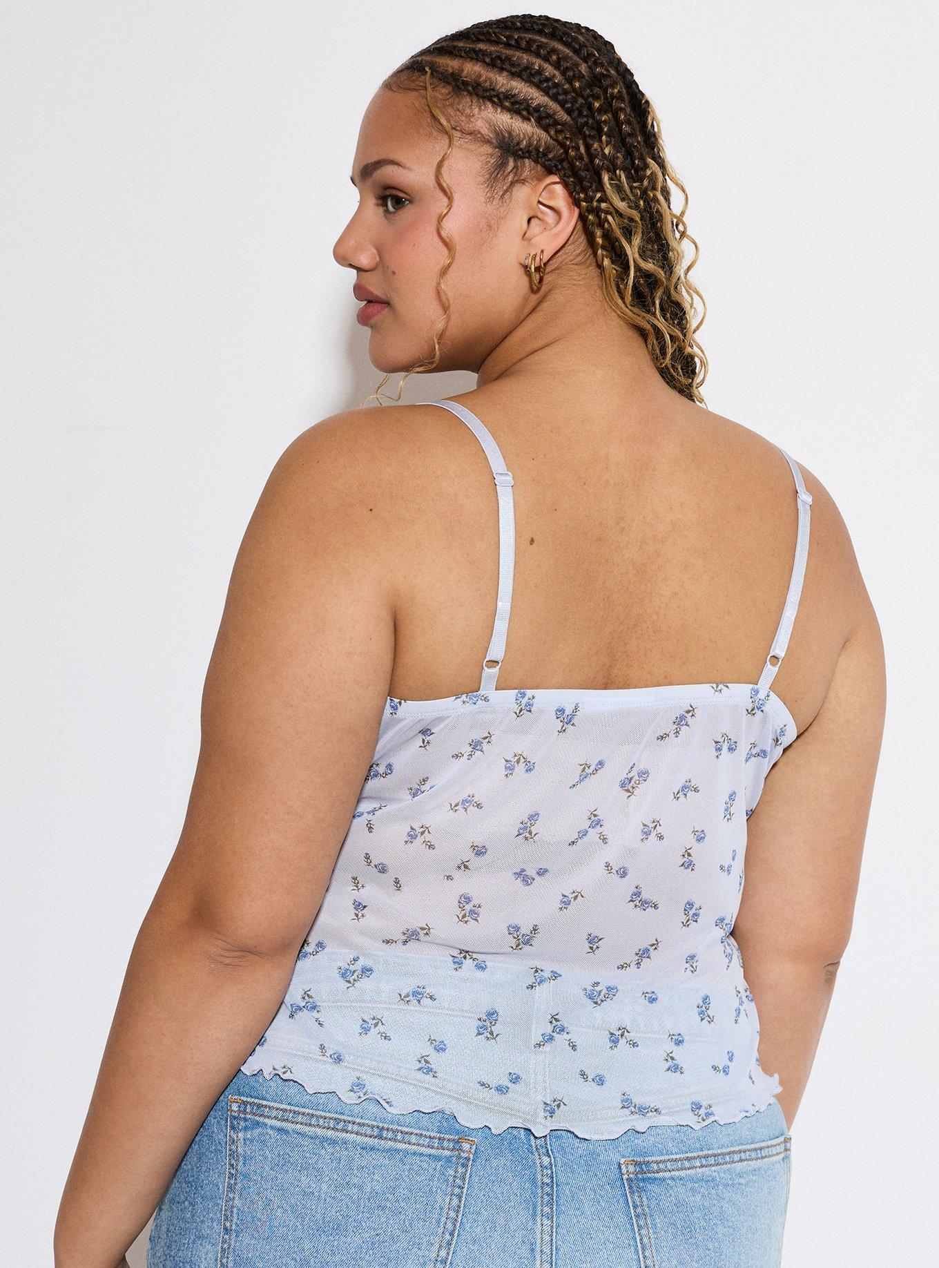 LoveSick Mesh Cami, ROSA SPRIGS FLORAL BLUE, alternate