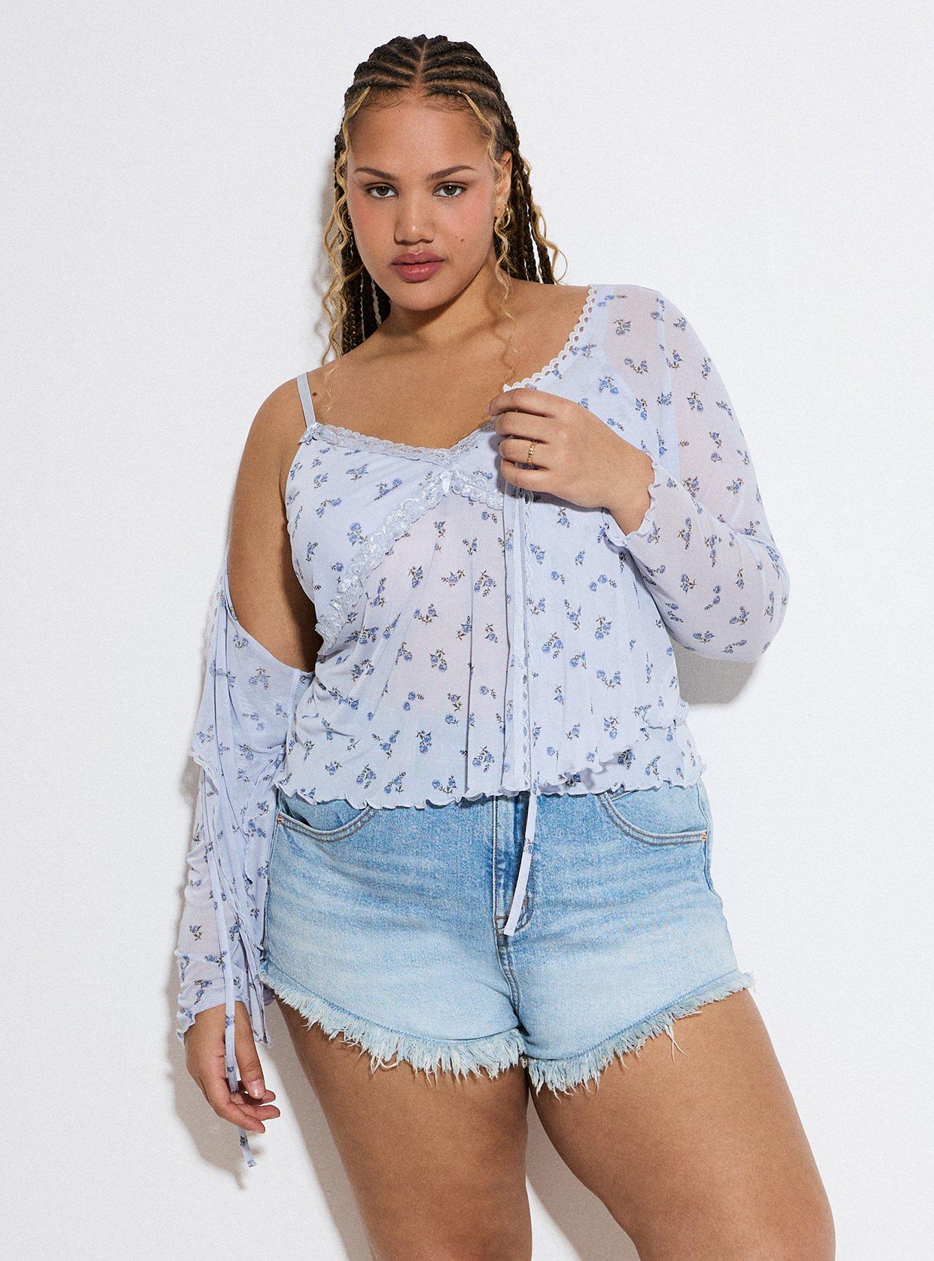 LoveSick Mesh Cami, ROSA SPRIGS FLORAL BLUE, alternate